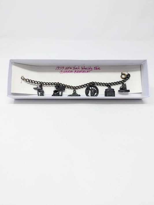 RARE 1939 New York World's Fair 6-Charm Bracelet