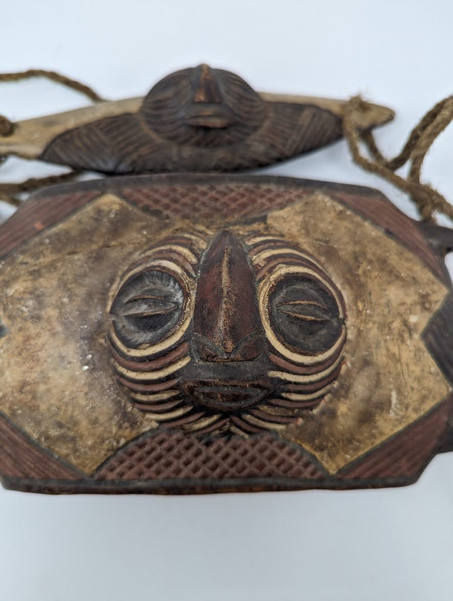 Antique African Congo Luba Tribe Hand-Carved Wooden Bag