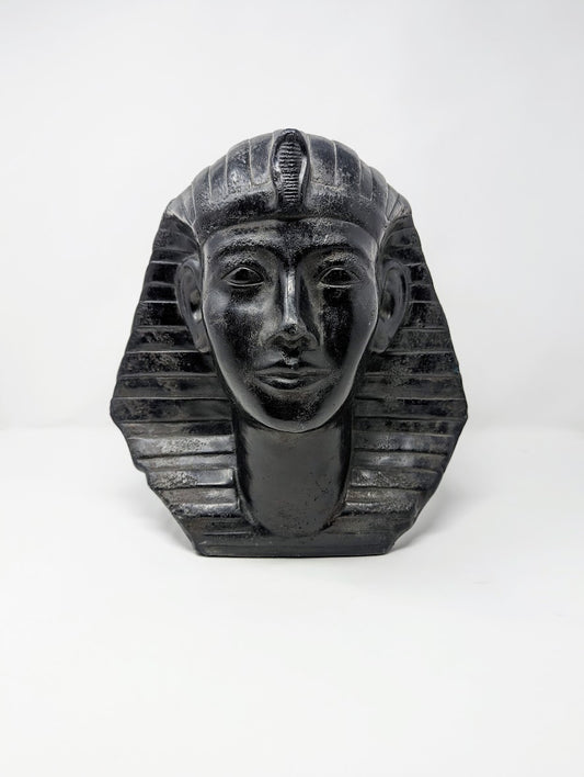 Antique Egyptian Revival Cast-Metal Pharaoh Bust