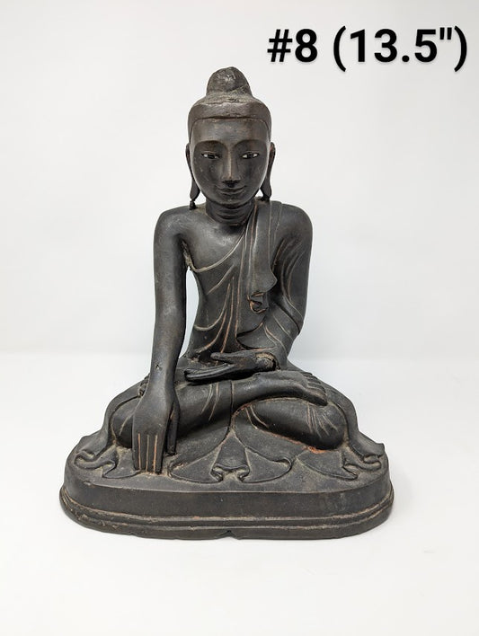 Antique Burmese Bronze Mandalay Period Buddha Statue