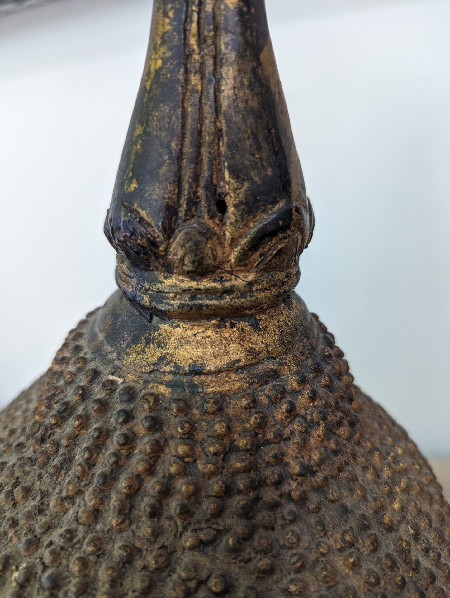 RARE 20th Century Thai U-Thong Style Bronze Gilt Buddha Head