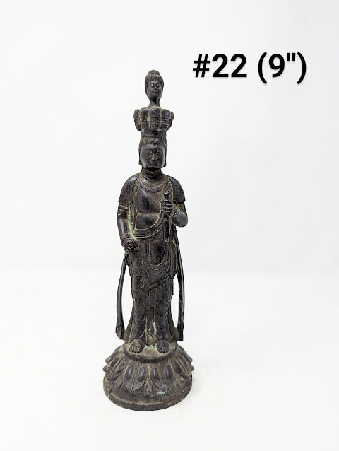 Antique Chinese Bronze 11-Headed Avalokiteshvara Guan Yin Buddha Statue