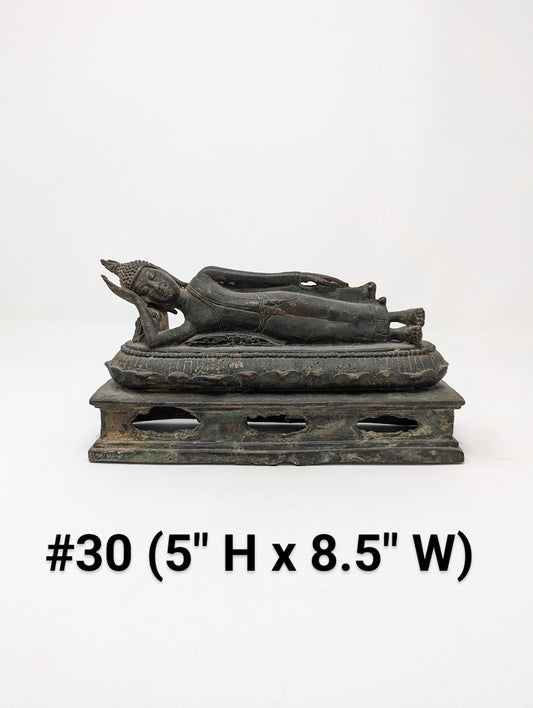 19th Century Thai Bronze Reclining Buddha