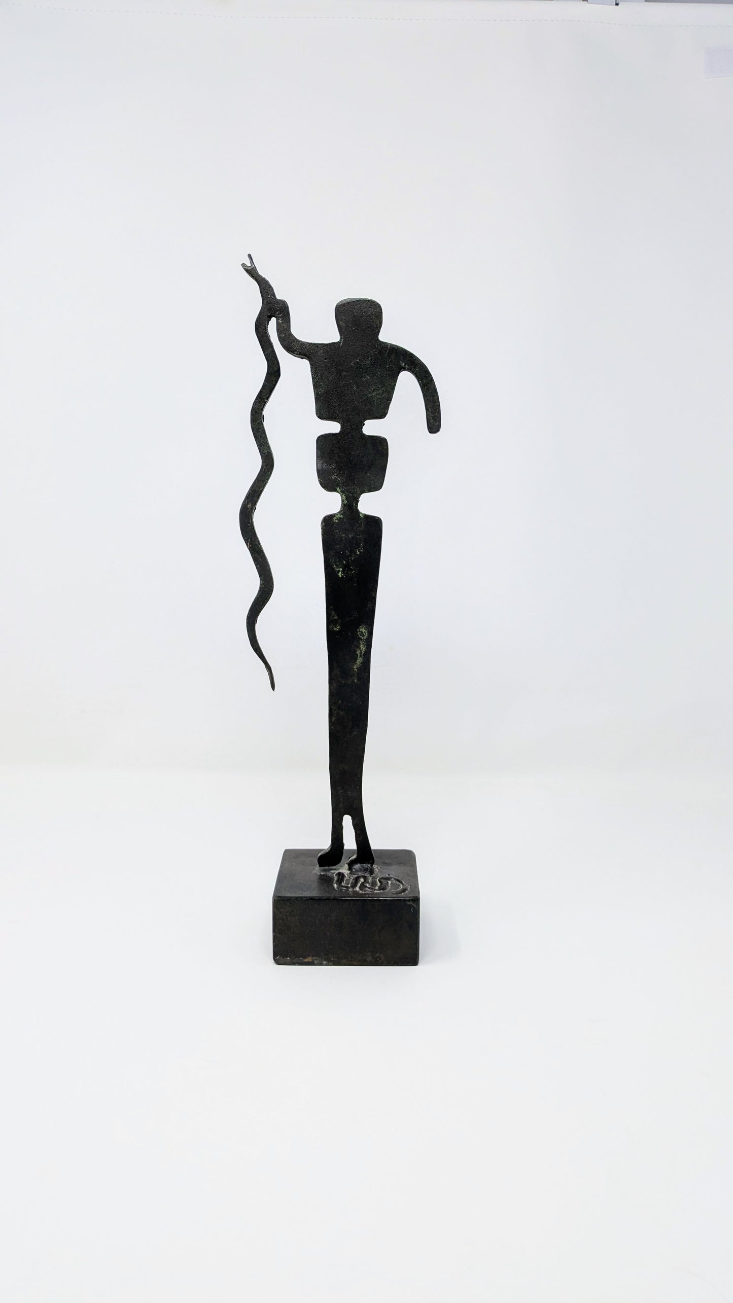 Vintage Metalwork Snake God Sculpture