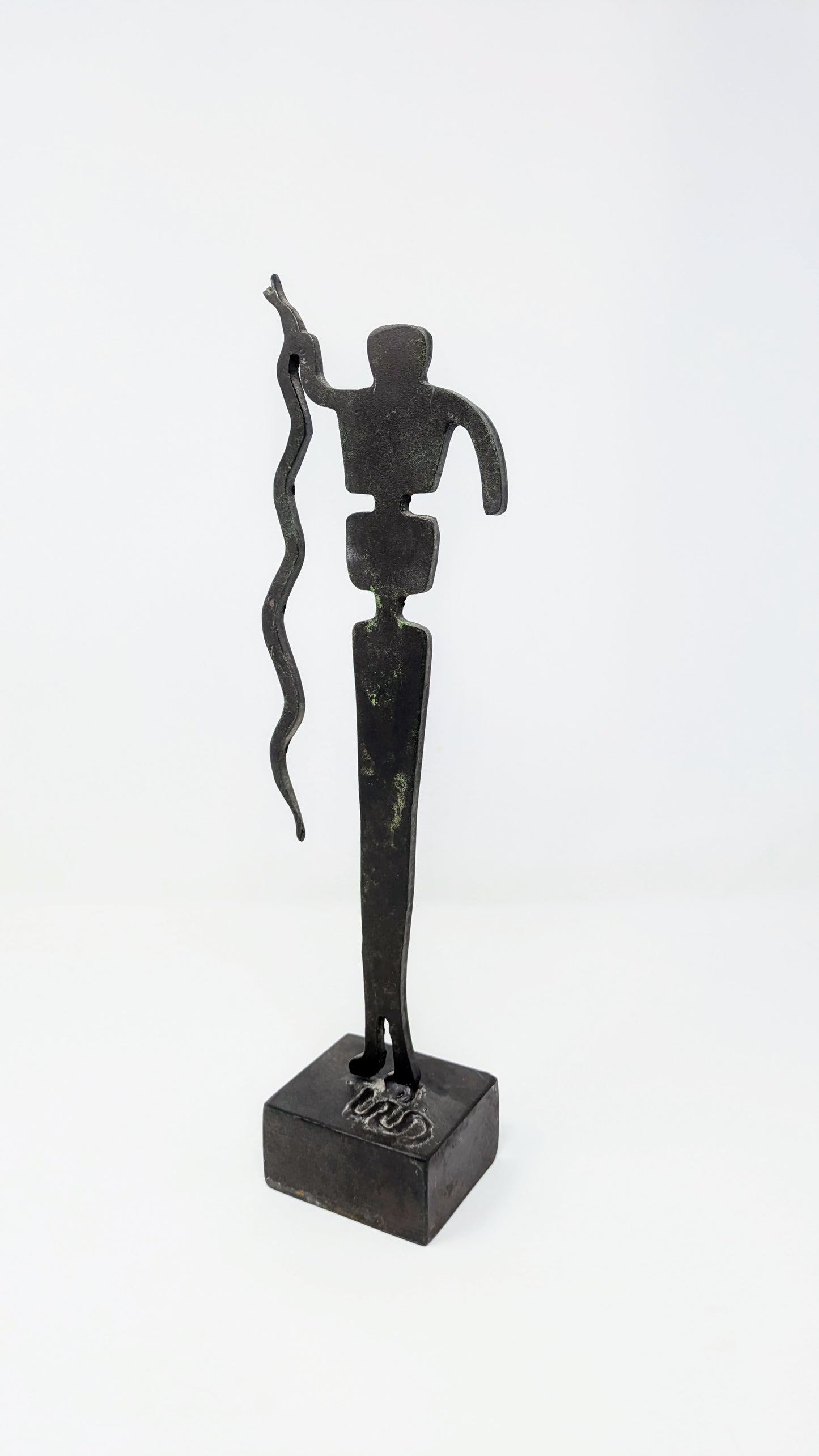 Vintage Metalwork Snake God Sculpture