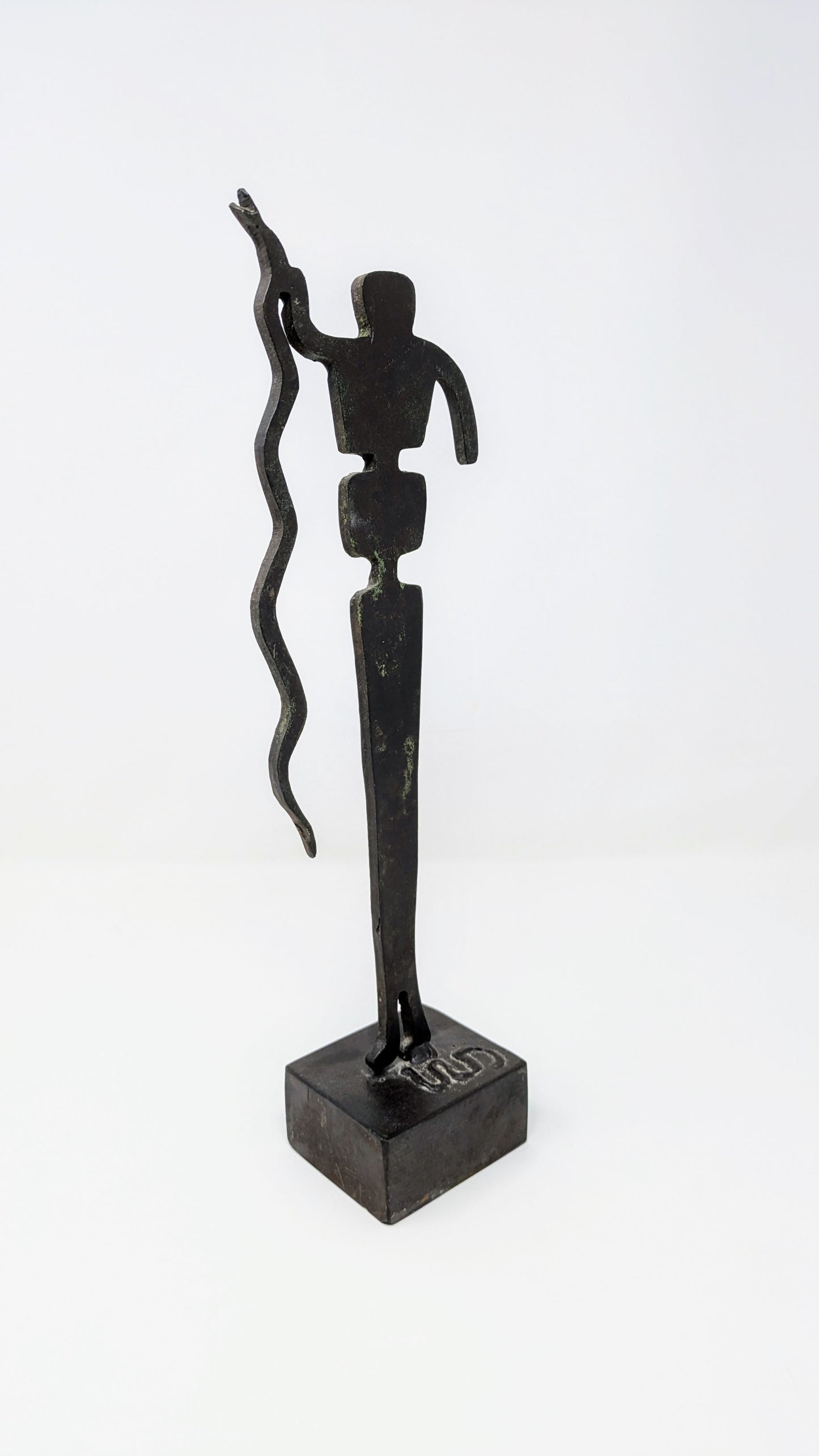 Vintage Metalwork Snake God Sculpture