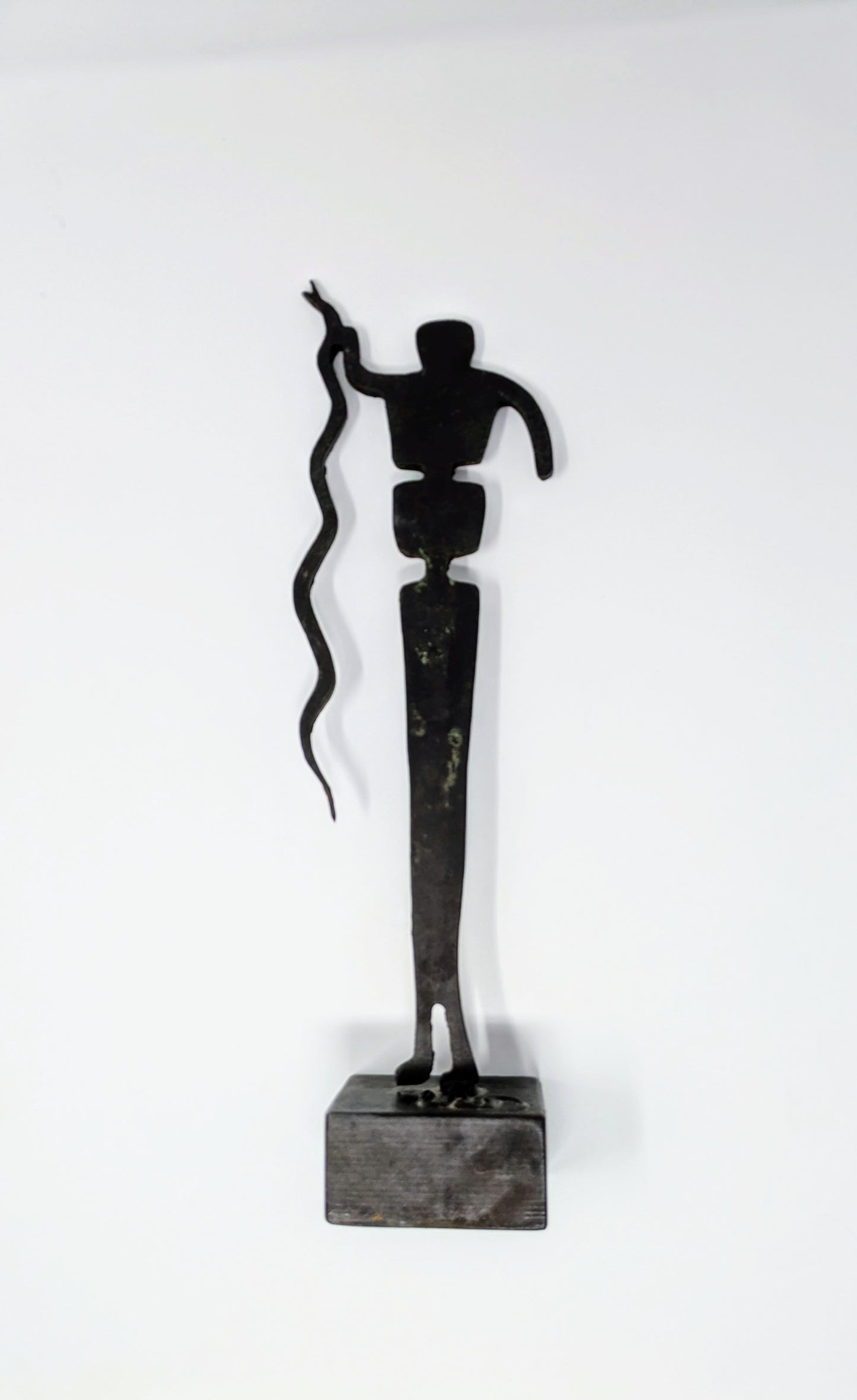 Vintage Metalwork Snake God Sculpture