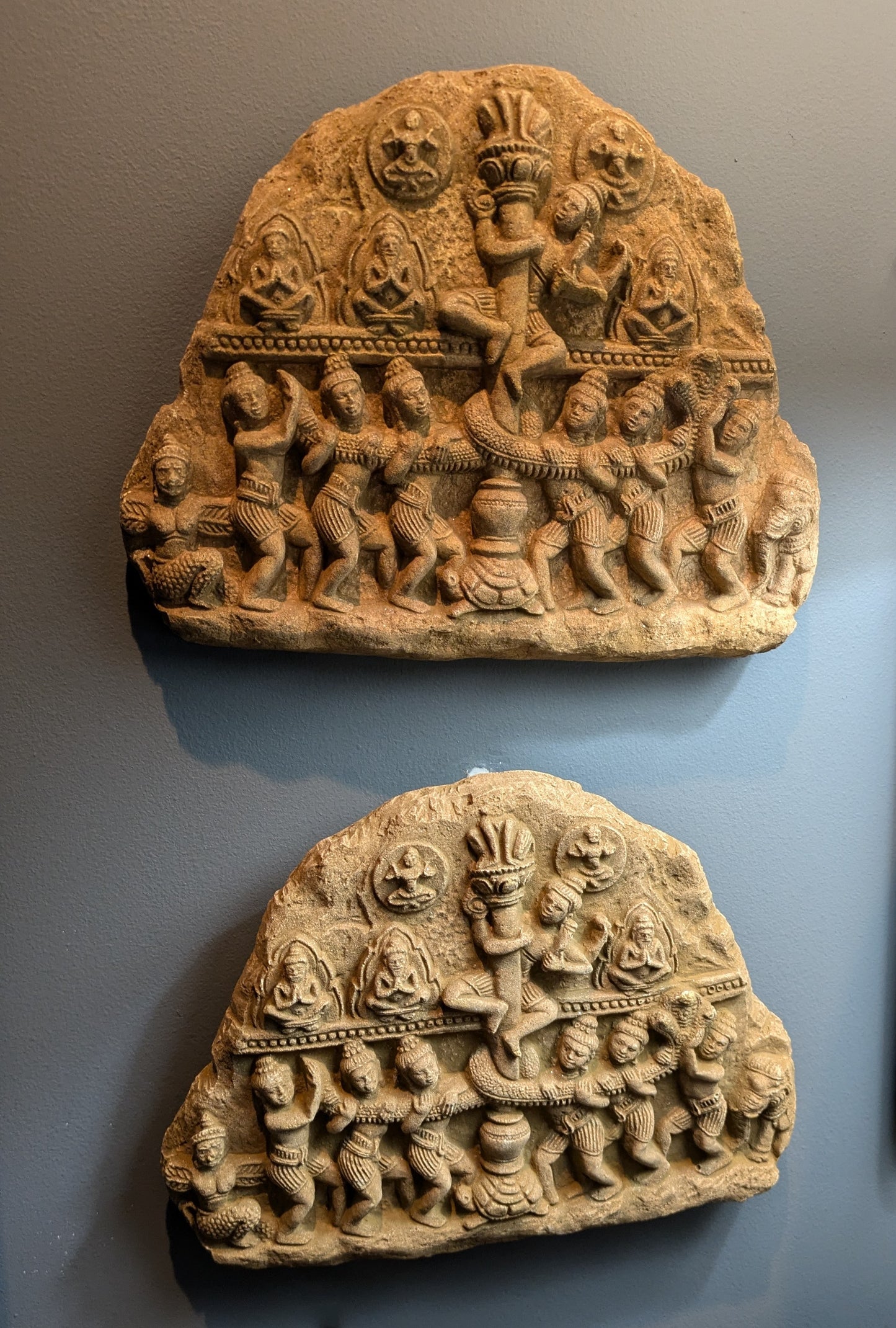 RARE Vintage Sandstone Hindu Wall Sculptures (pair)