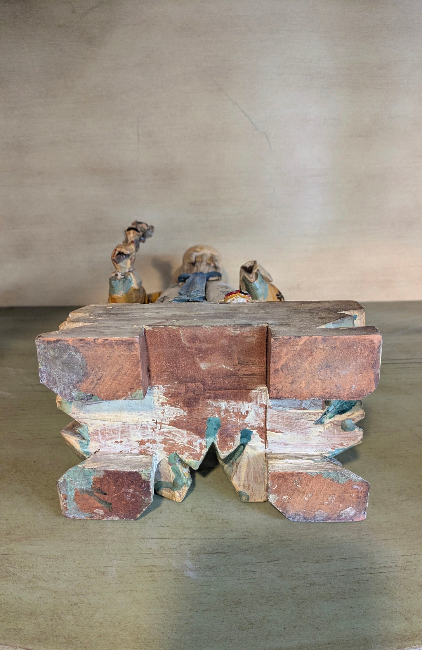 Antique Chinese Hand-Carved Statue of Shou Lao