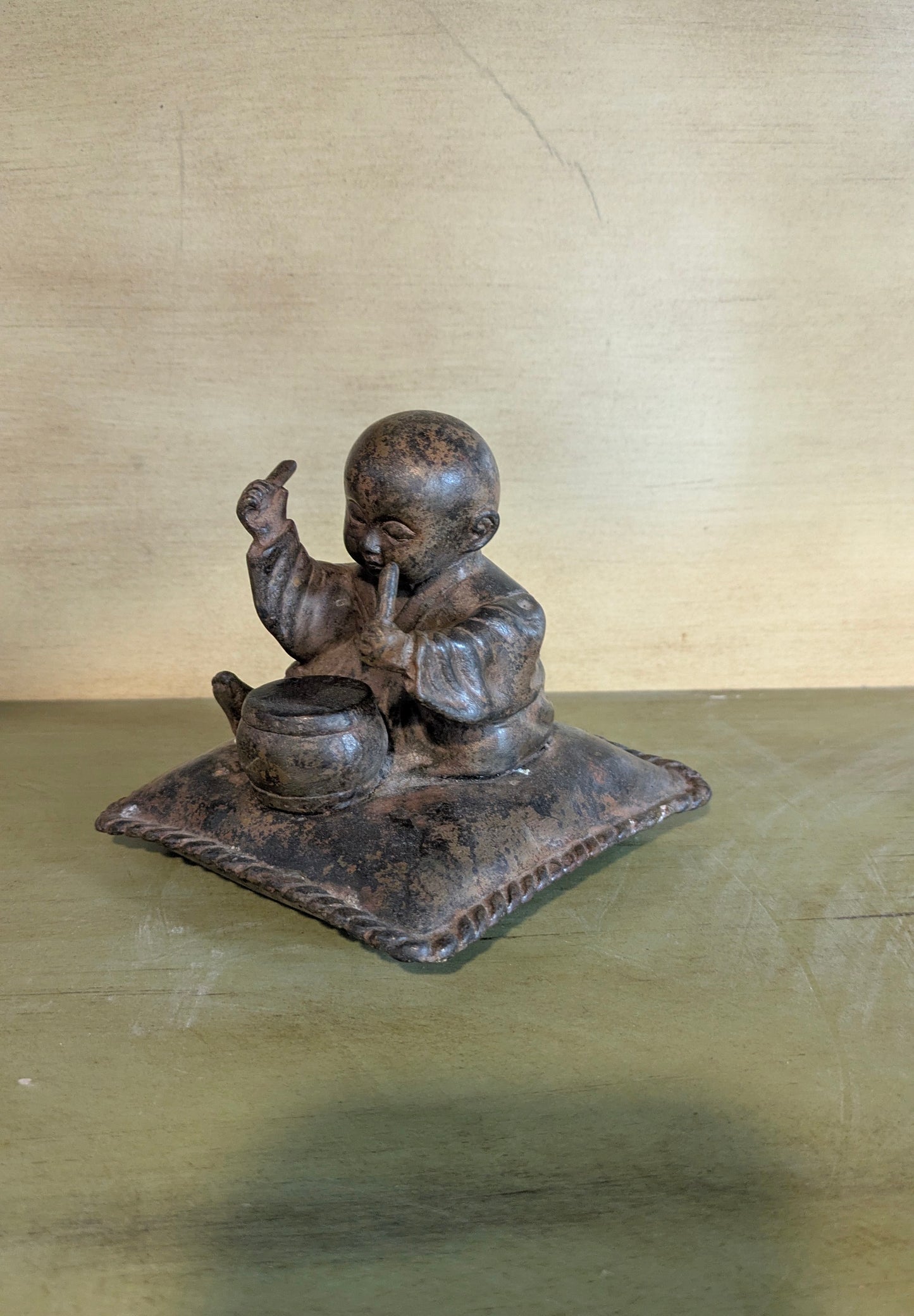 Vintage Chinese Bronze Drummer Boy (c. 1960s-1970s)