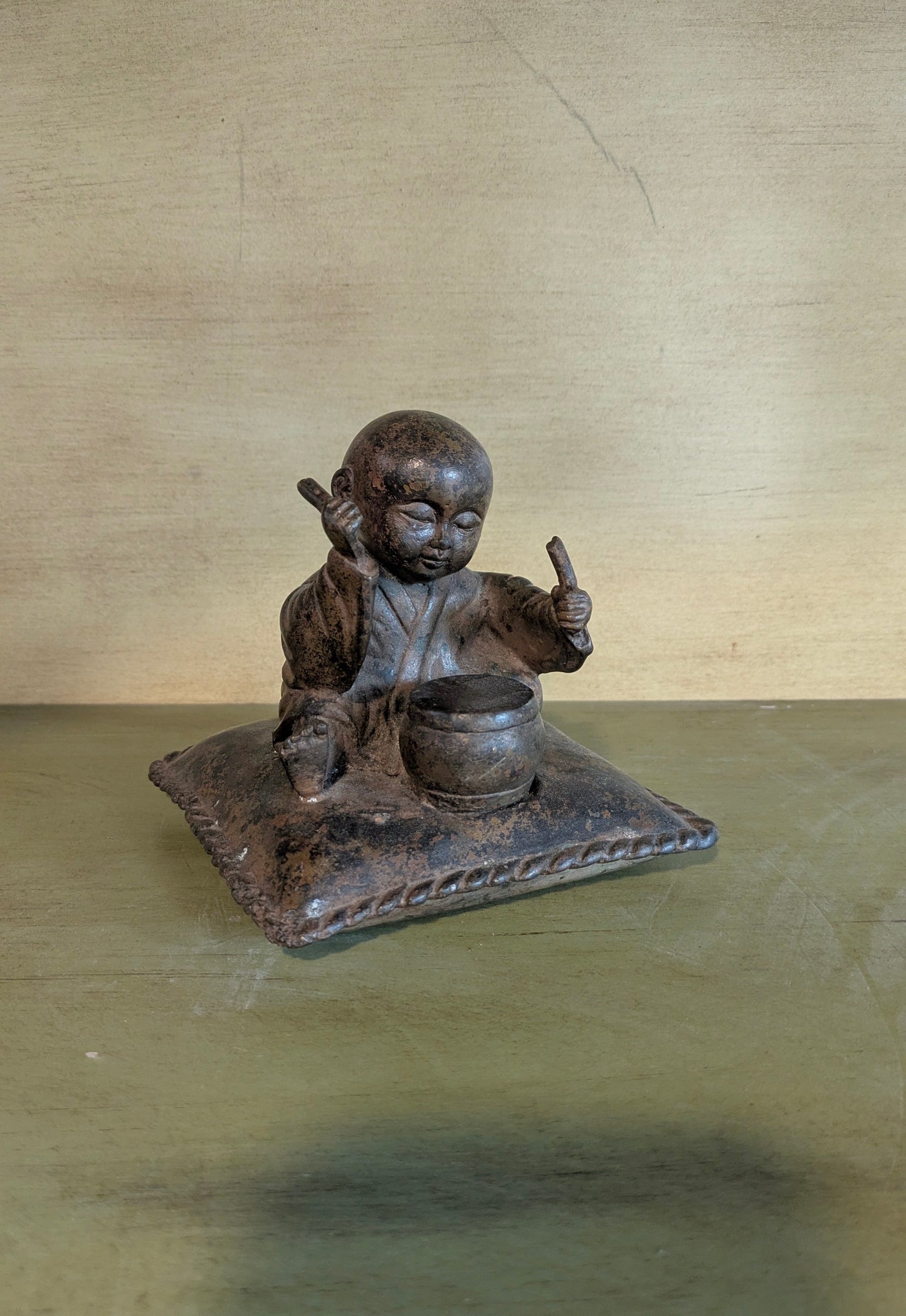 Vintage Chinese Bronze Drummer Boy (c. 1960s-1970s)