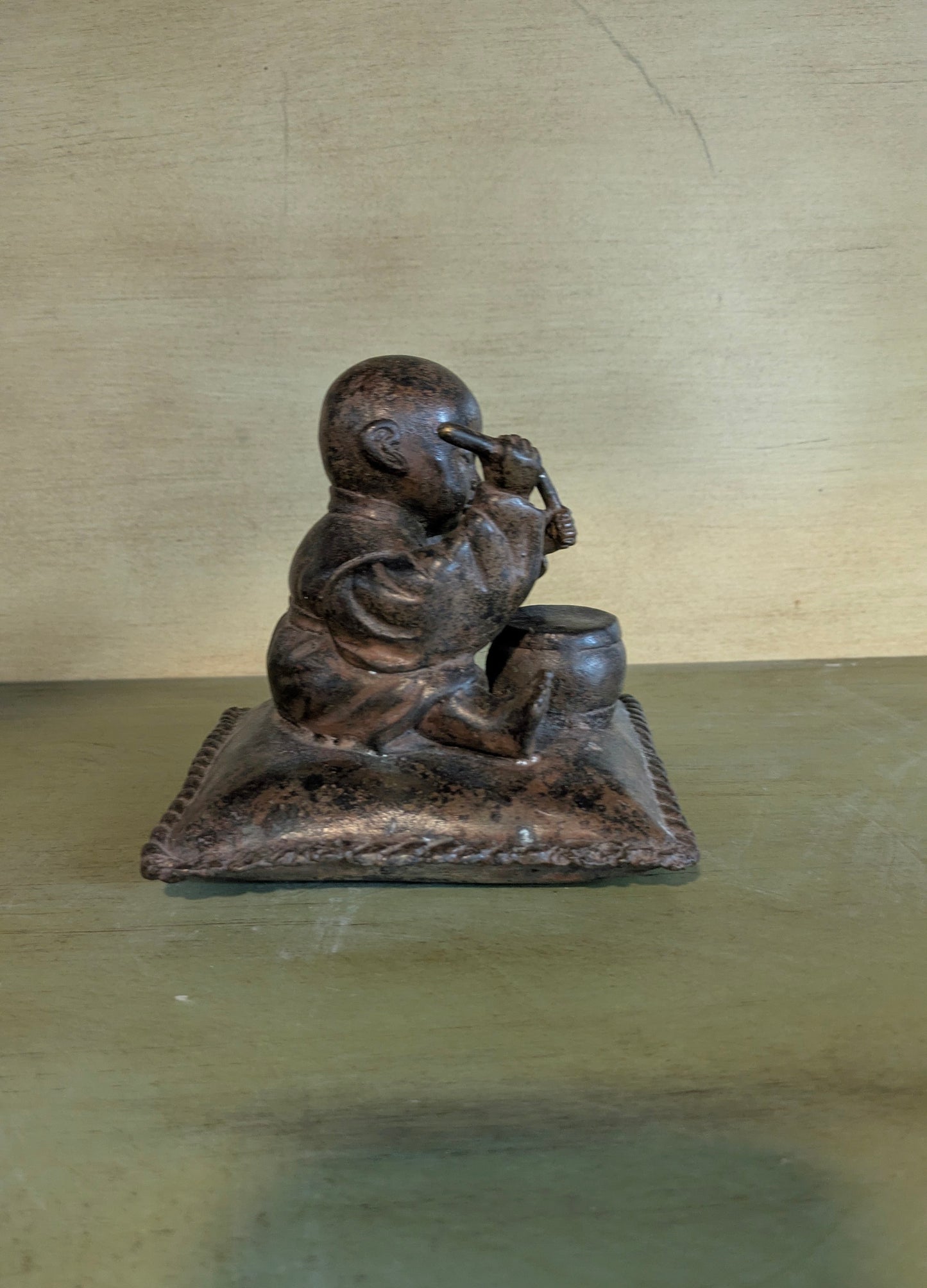 Vintage Chinese Bronze Drummer Boy (c. 1960s-1970s)