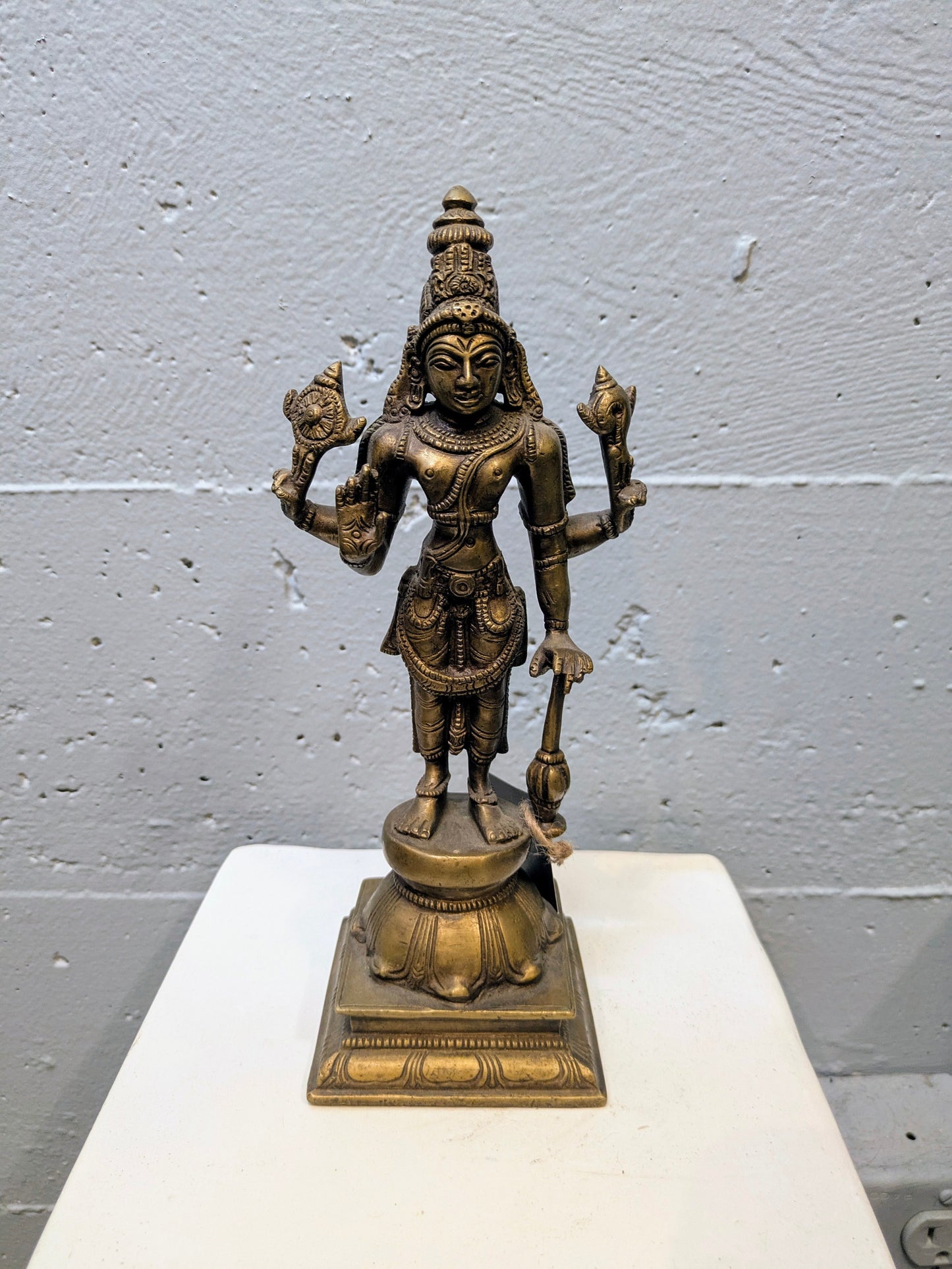 Early 20th Century Brass Statue: Lord Vishnu