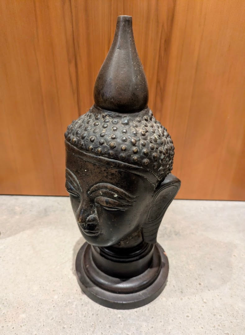 Antique Burmese Shan Bronze Buddha Head (c. late 19th - early 20th century)