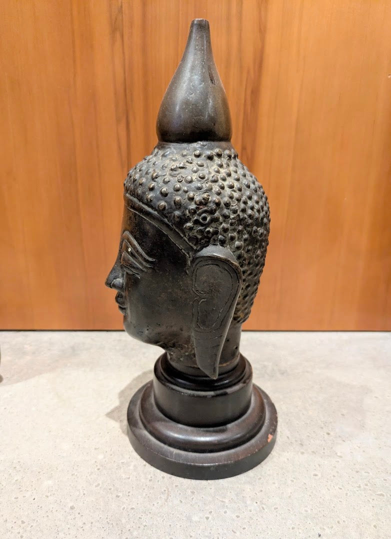 Antique Burmese Shan Bronze Buddha Head (c. late 19th - early 20th century)