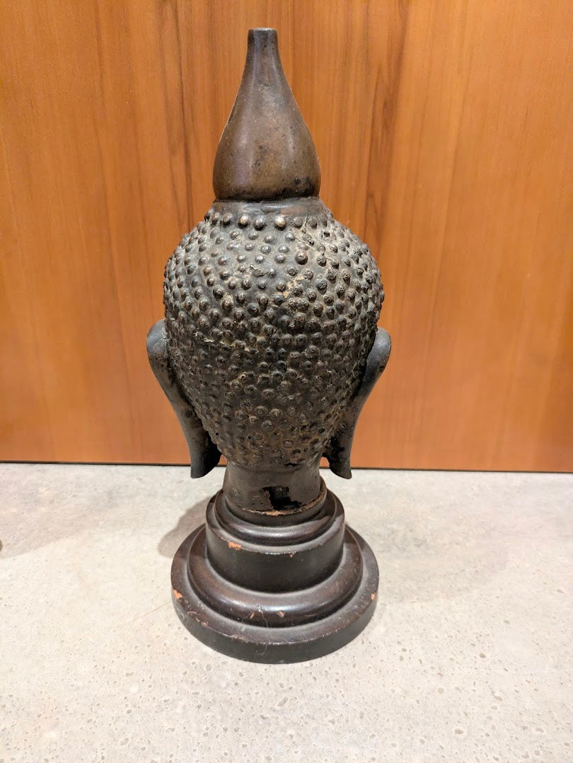 Antique Burmese Shan Bronze Buddha Head (c. late 19th - early 20th century)