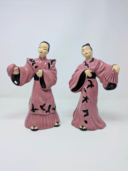 1960s Japanese Porcelain Geisha Figurines (pair)