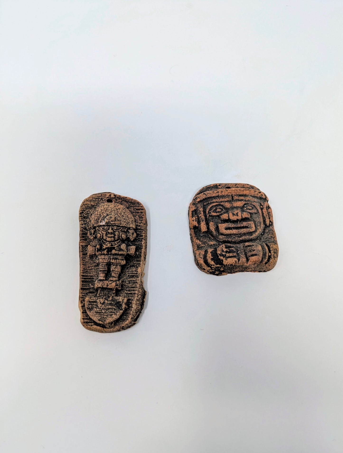 Vintage Peruvian/Inca Clay Pendants (2)