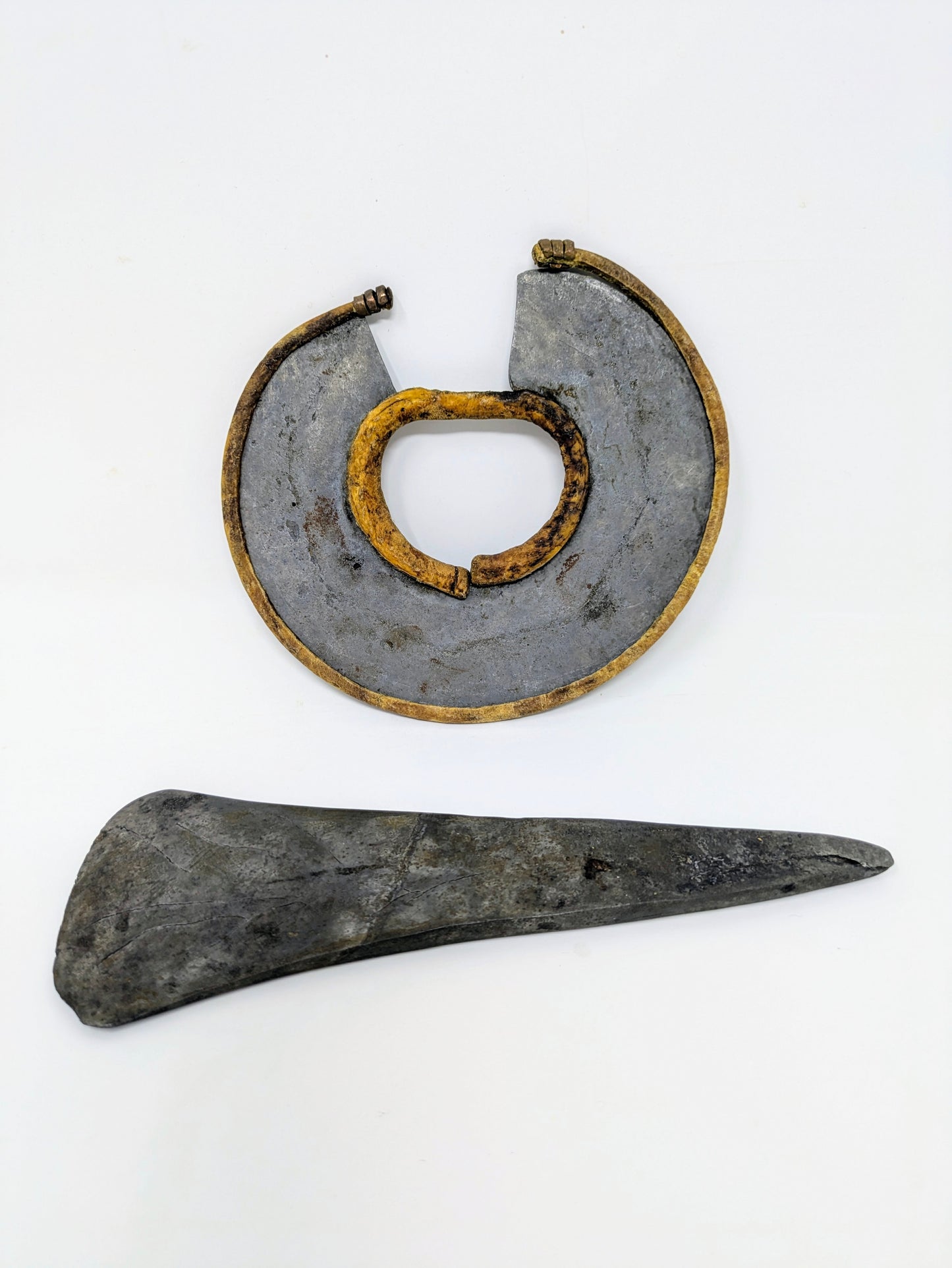 Antique Kenyan Turkana "Ararait" Wrist Knife + Axe Head