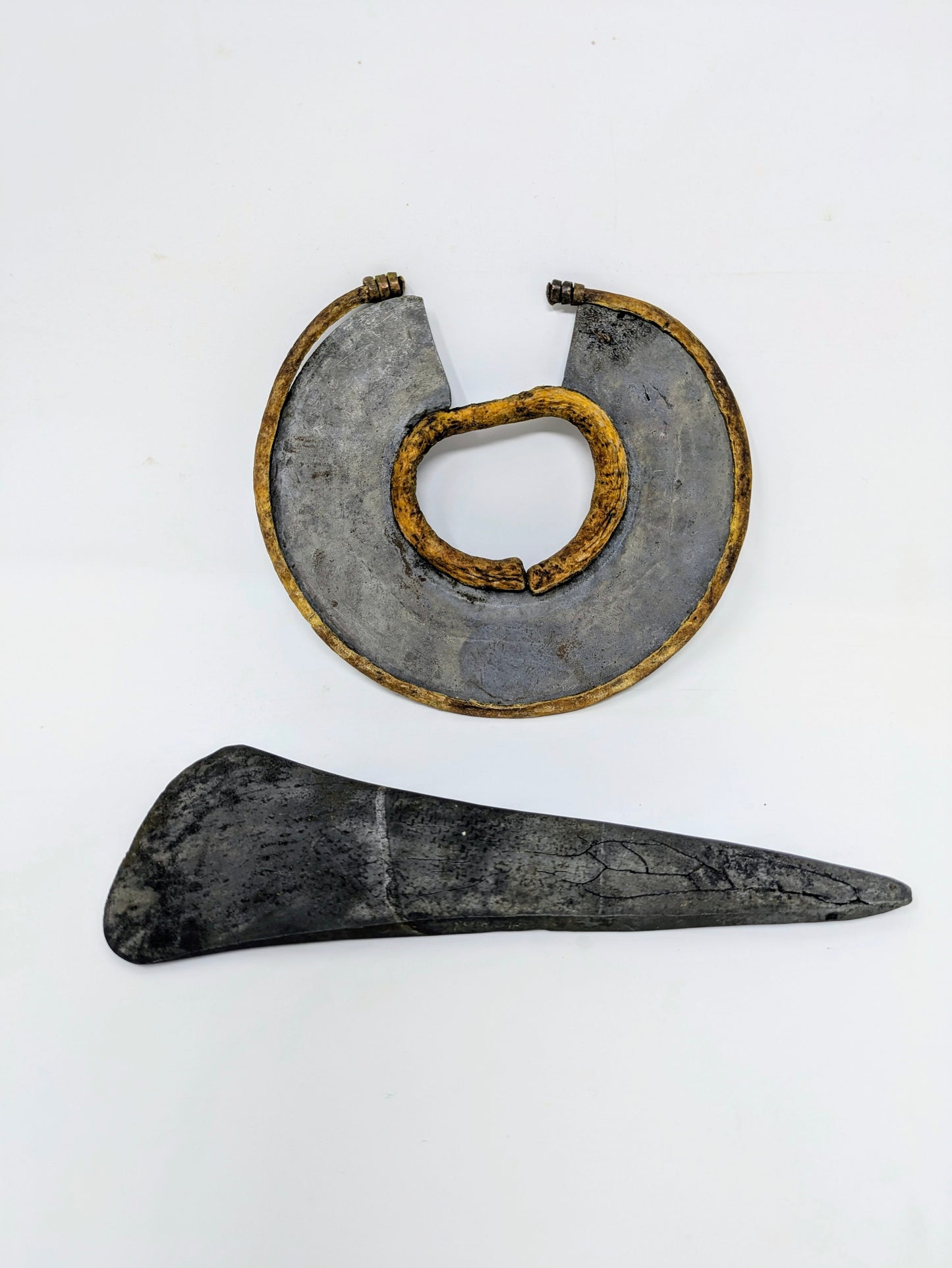 Antique Kenyan Turkana "Ararait" Wrist Knife + Axe Head