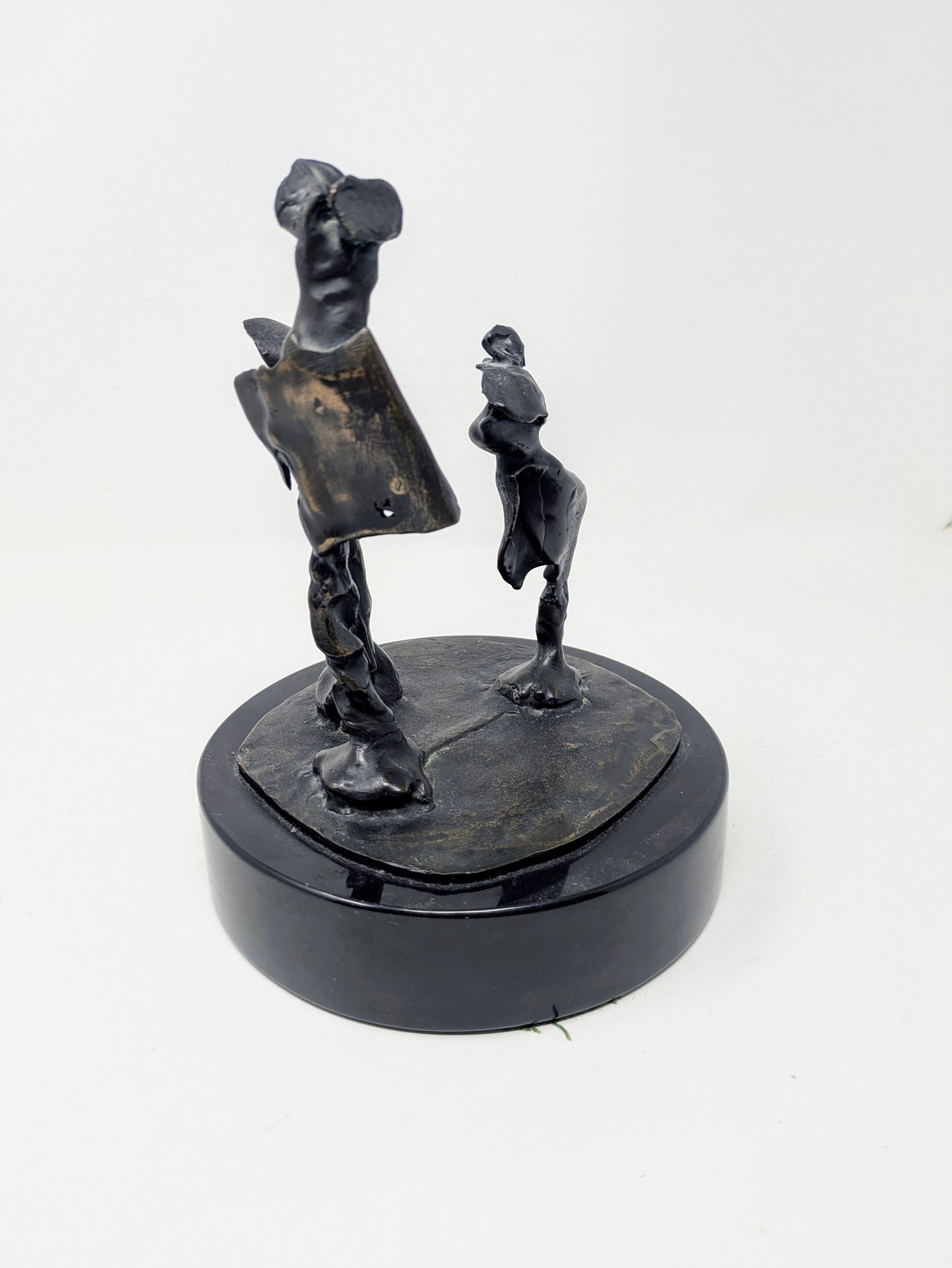 Brutalist Bronze Art Sculpture: Three Abstract Figures