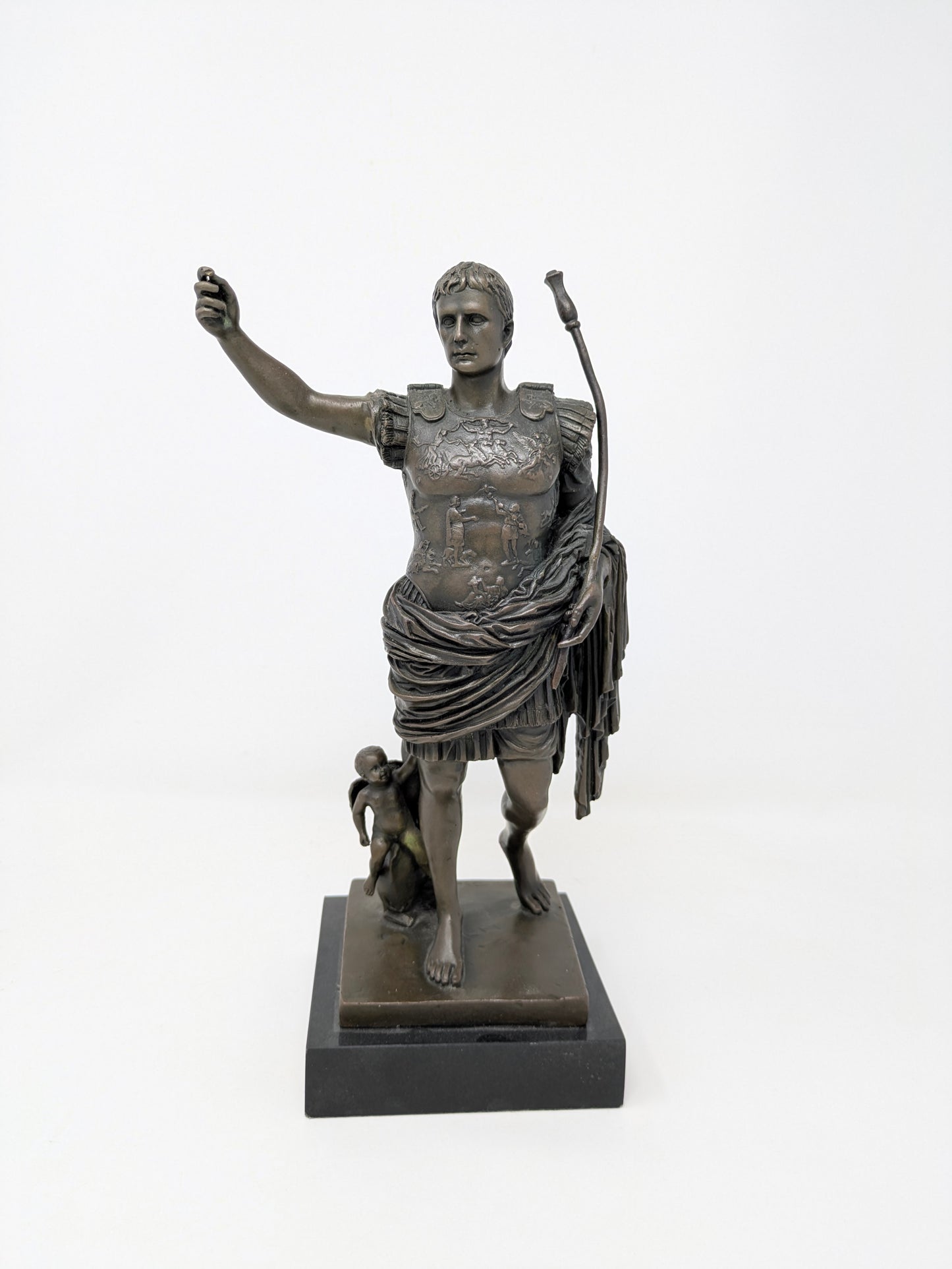 Cold-Cast Bronze "Augustus of Prima Porta" Statue: Signed Debut