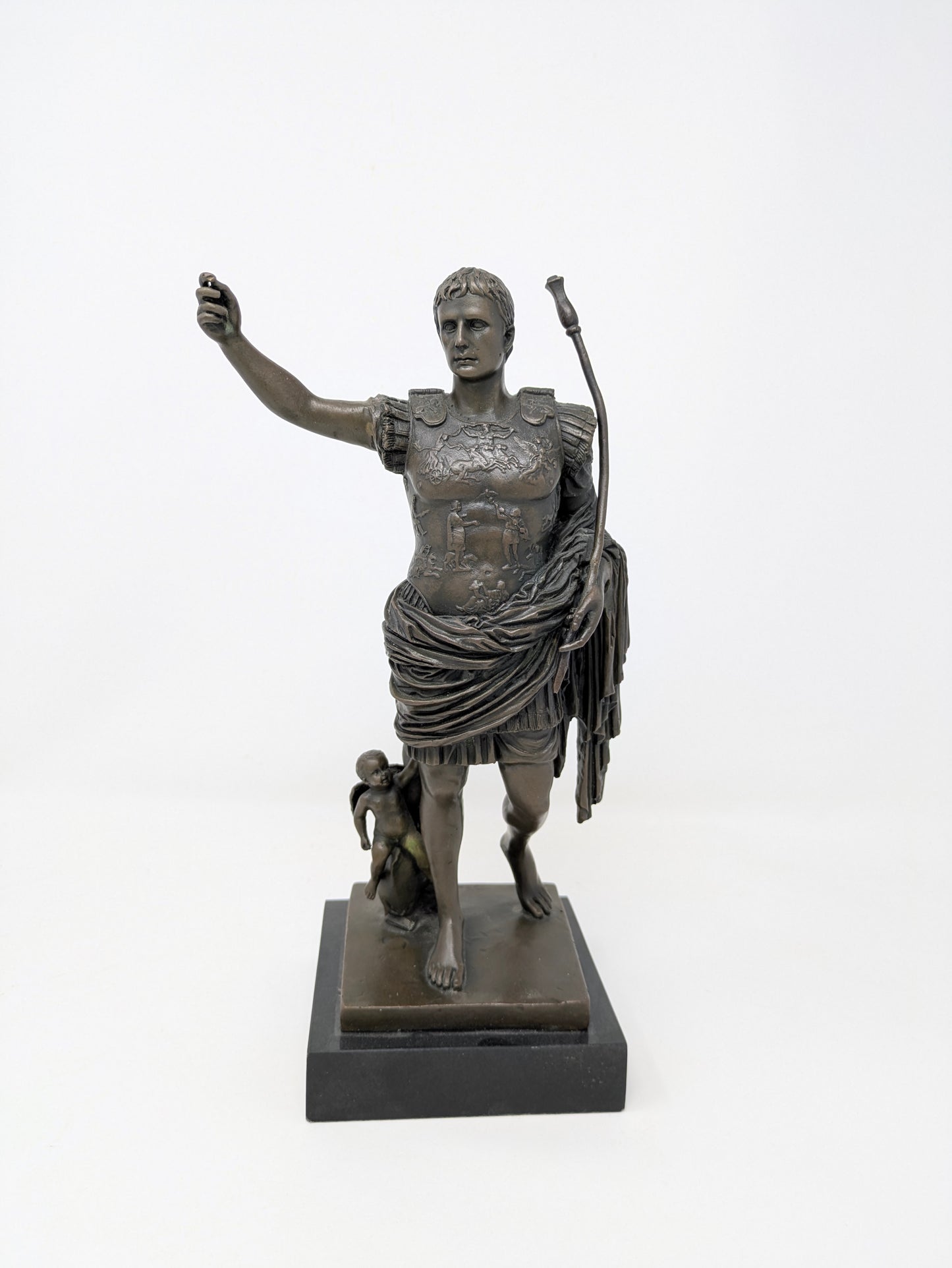 Cold-Cast Bronze "Augustus of Prima Porta" Statue: Signed Debut