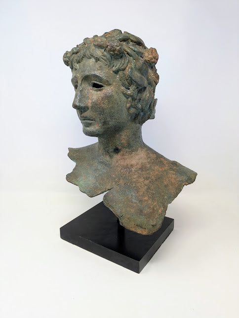19th Century Greco-Roman Bronze Bust: Bacchus/Dionysus