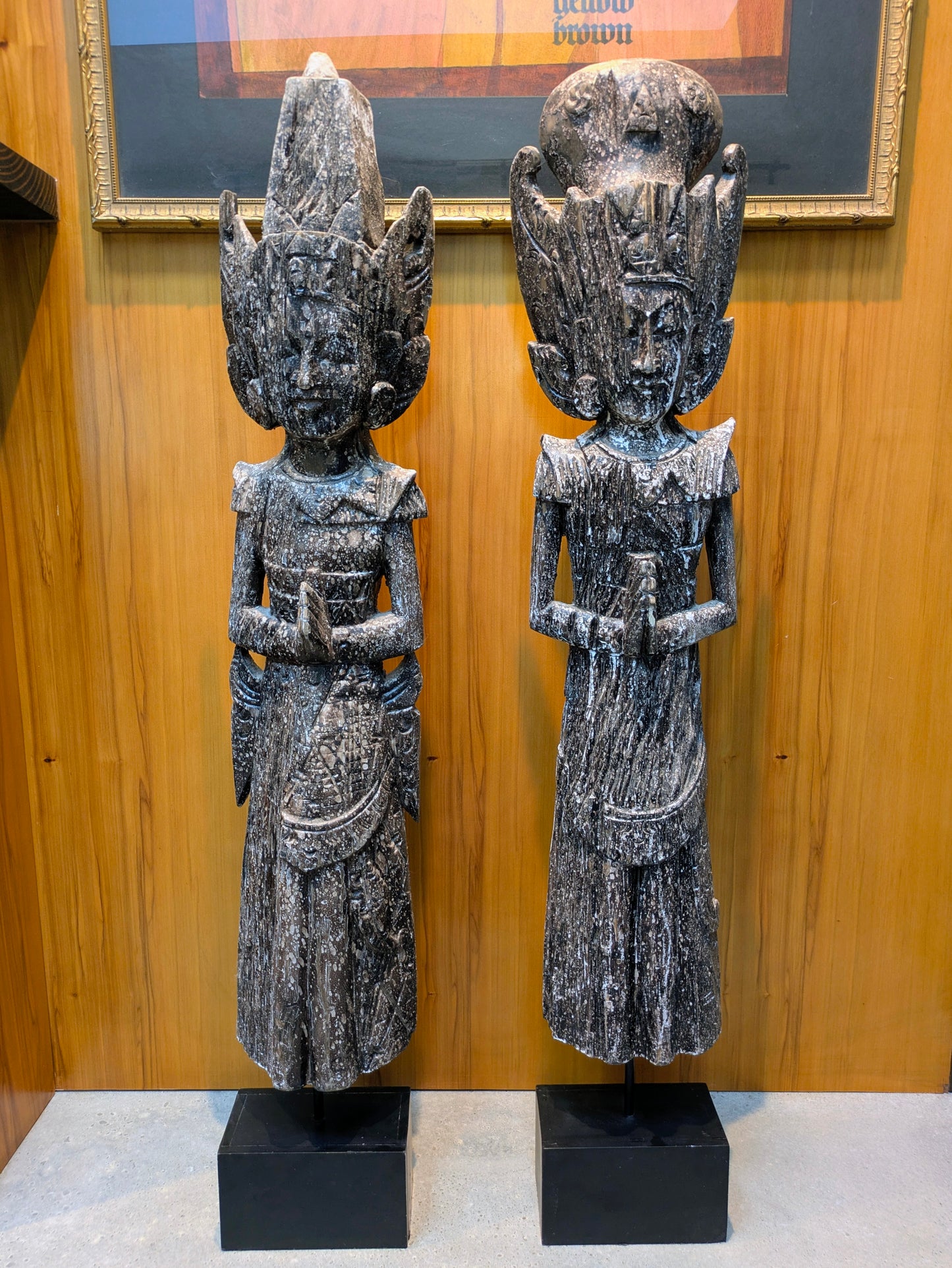 Vintage Carved Hindu Statues: Sita & Rama