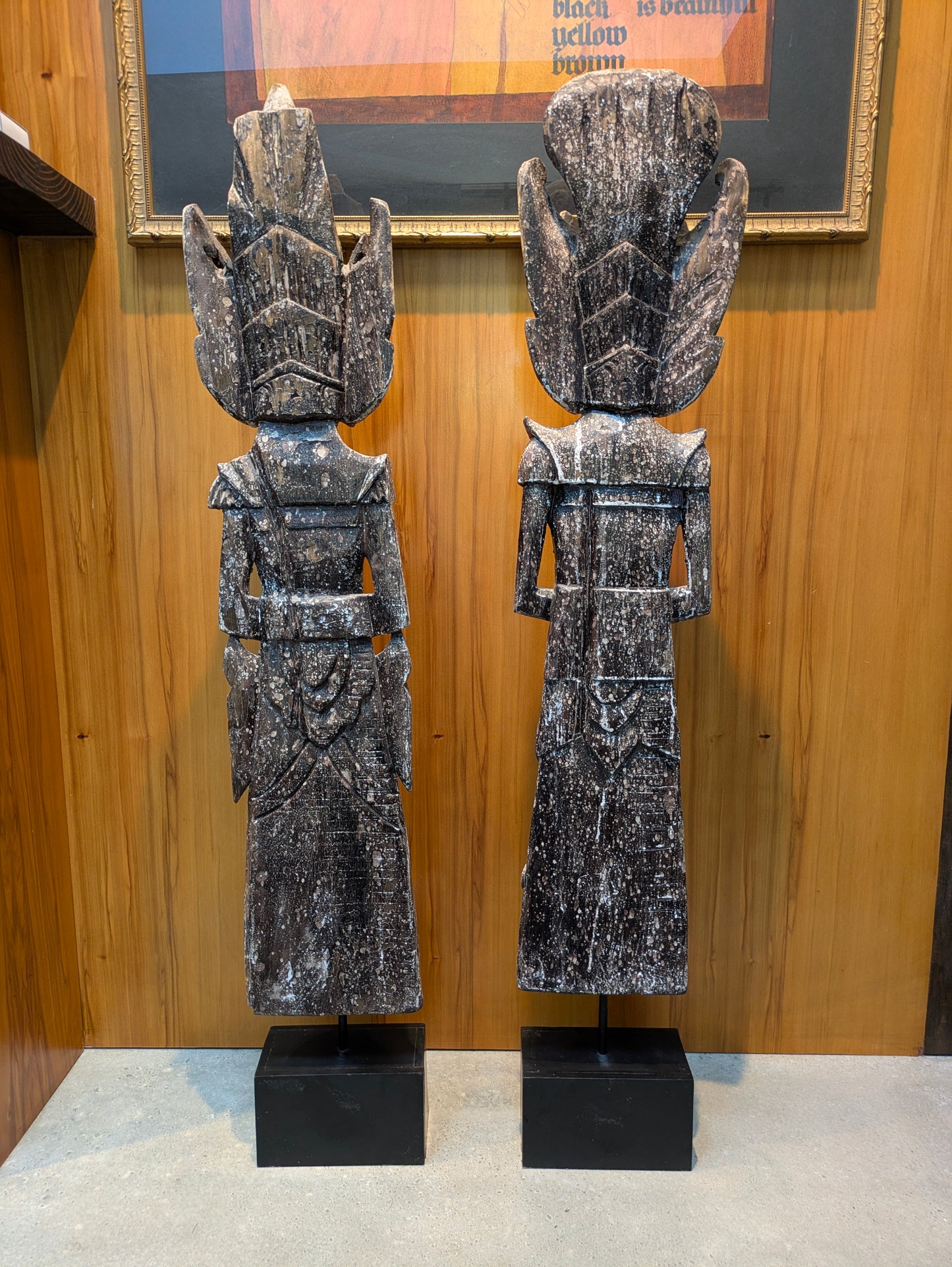 Vintage Carved Hindu Statues: Sita & Rama