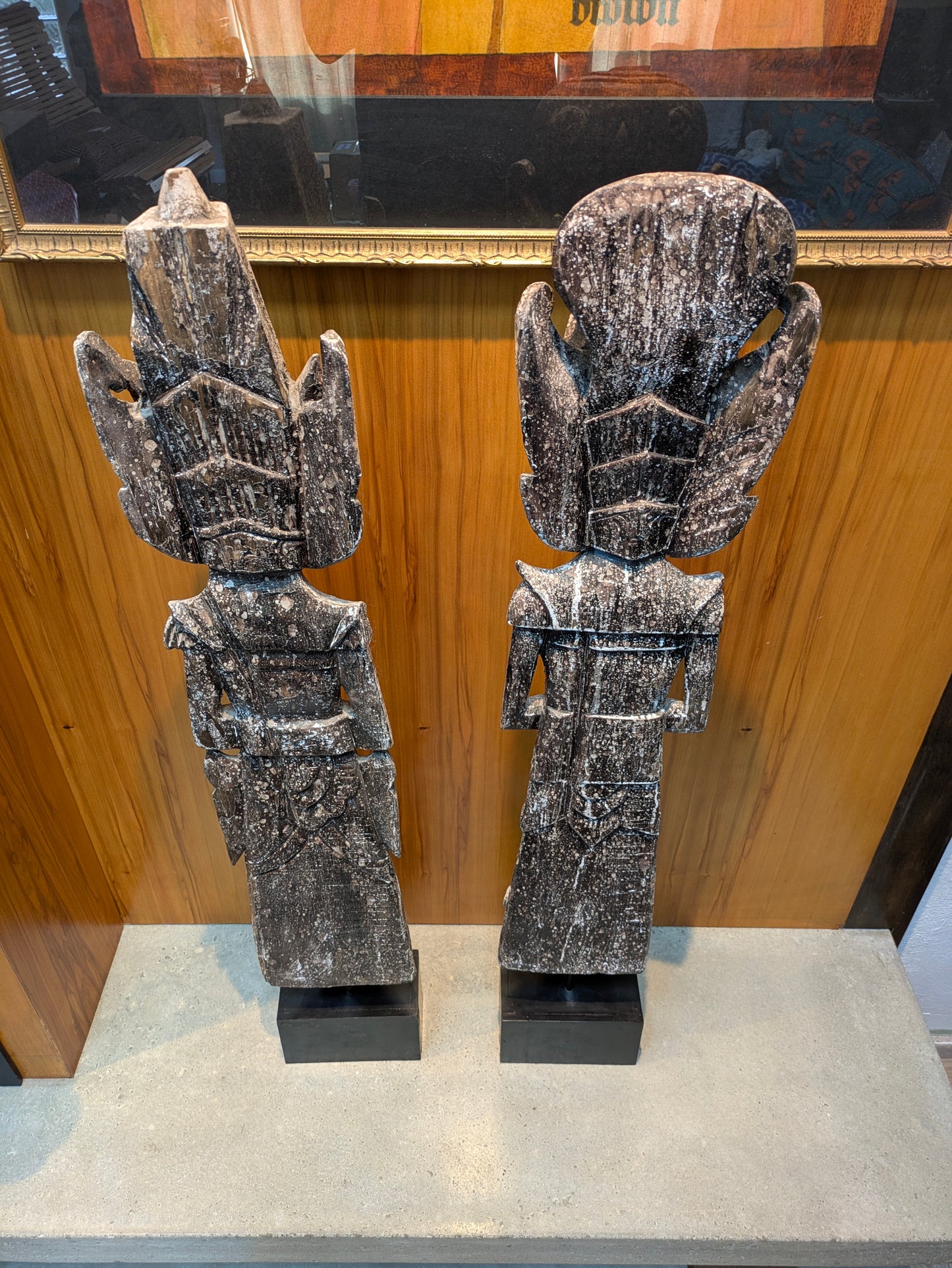 Vintage Carved Hindu Statues: Sita & Rama