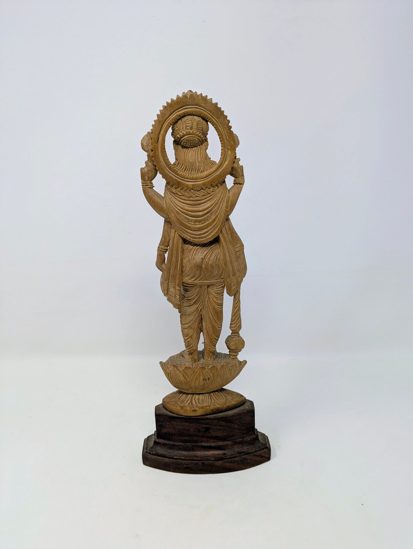 Vintage Handcrafted Sandalwood Hindu Statue: Lord Vishnu