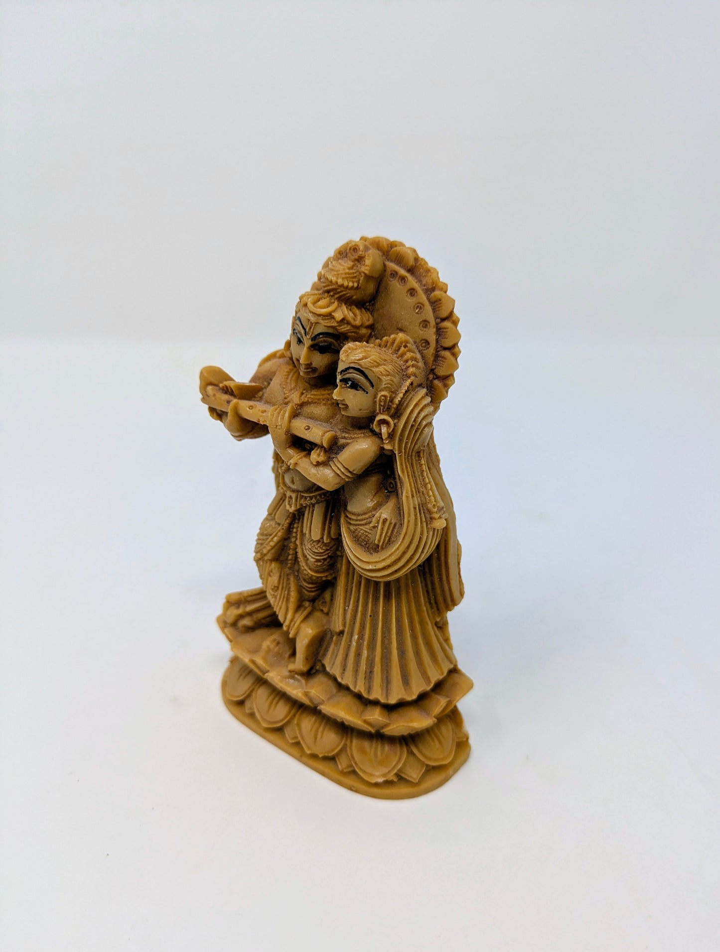 Vintage Molded-Resin Standing Radha Krishna Statue