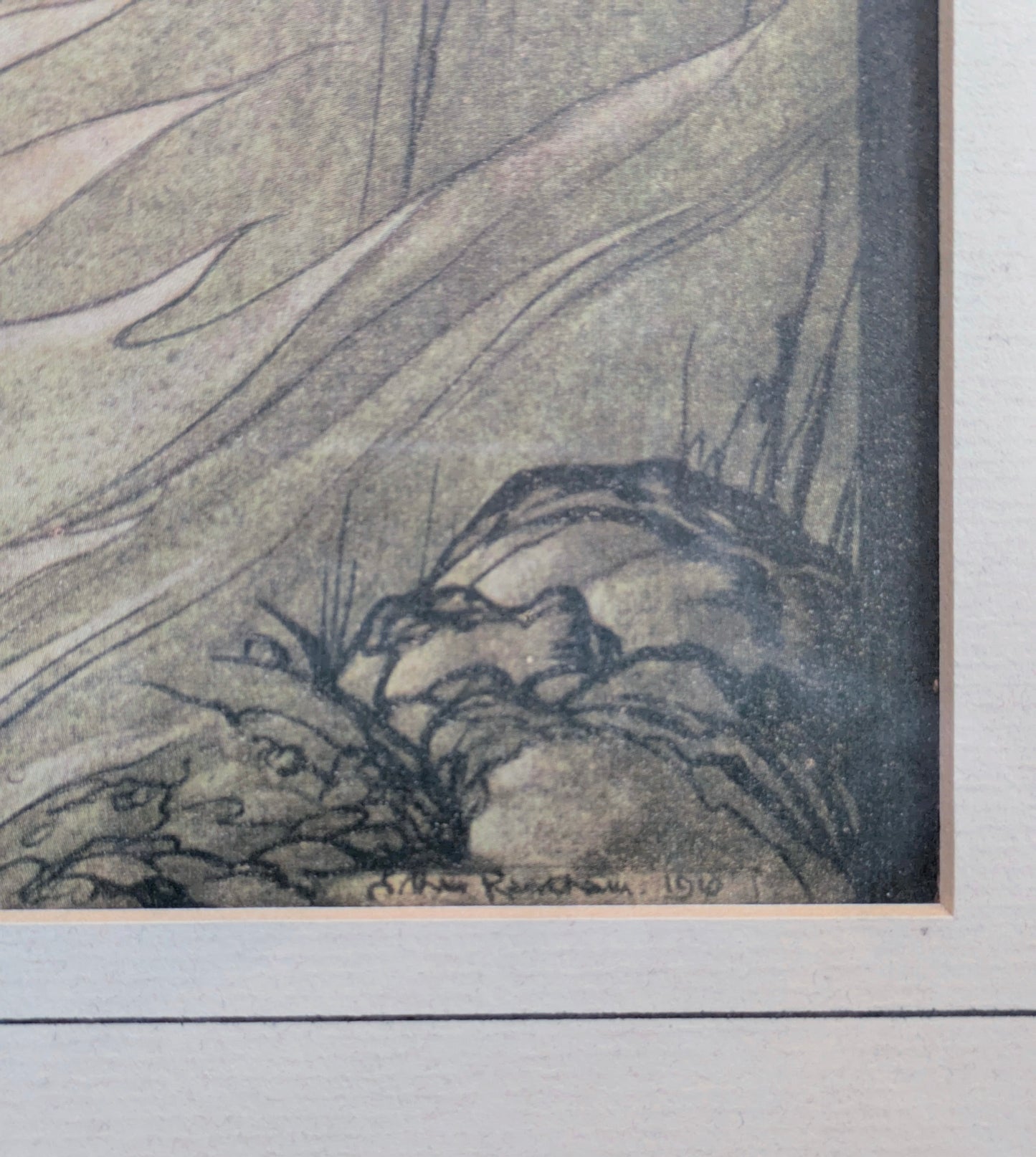 Vintage Illustration: "Wotan Encircles Rock" by Arthur Rackham (1910)