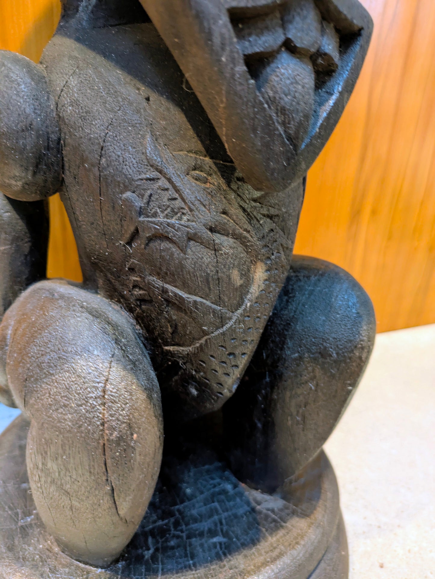 Vintage Borneo Ancestral Figure Wood Stool | Dayak Tribe