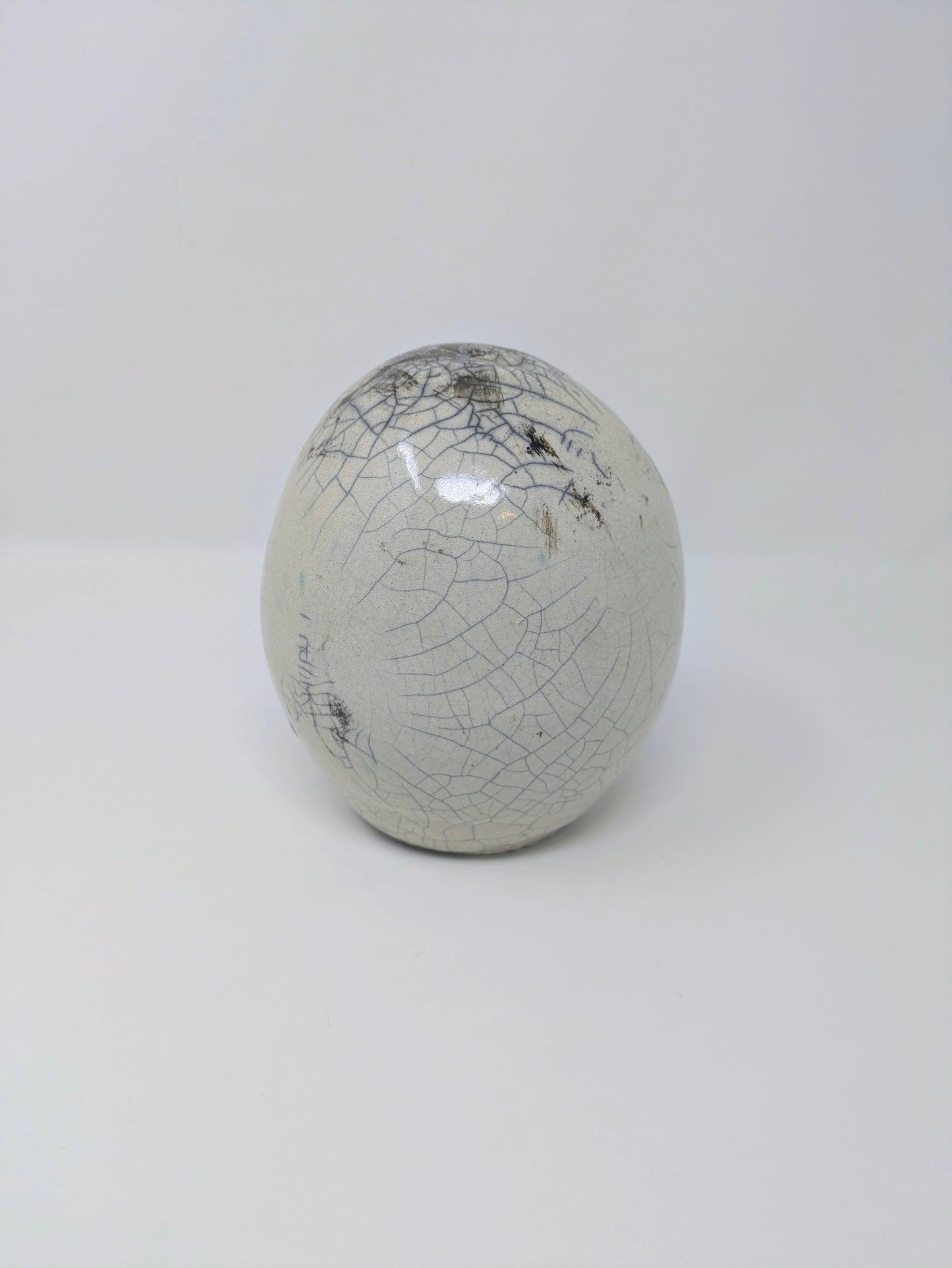 Stunning Raku-Fired Studio Art Egg Sculpture