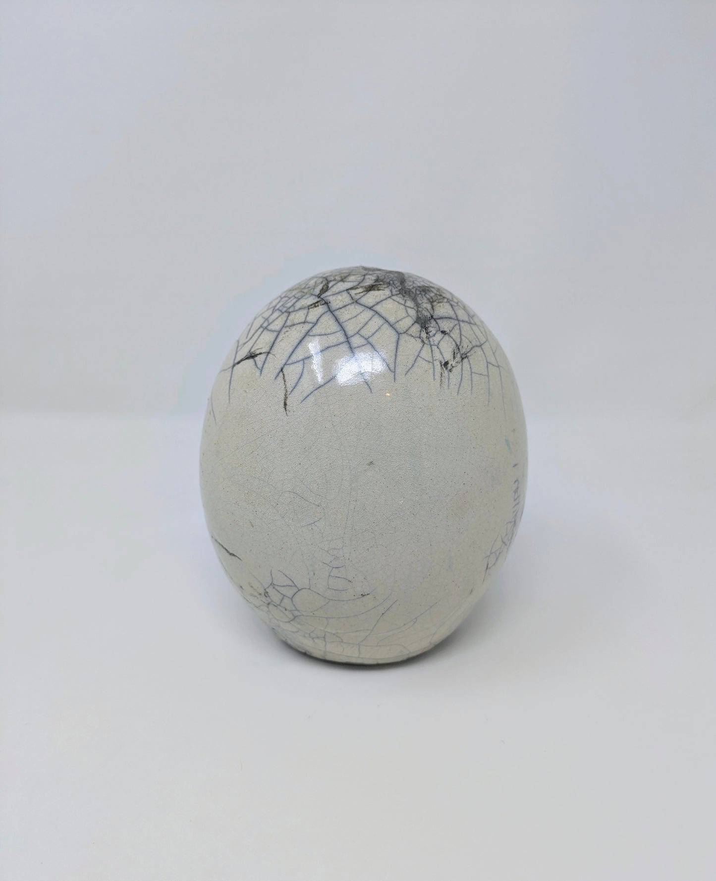 Stunning Raku-Fired Studio Art Egg Sculpture