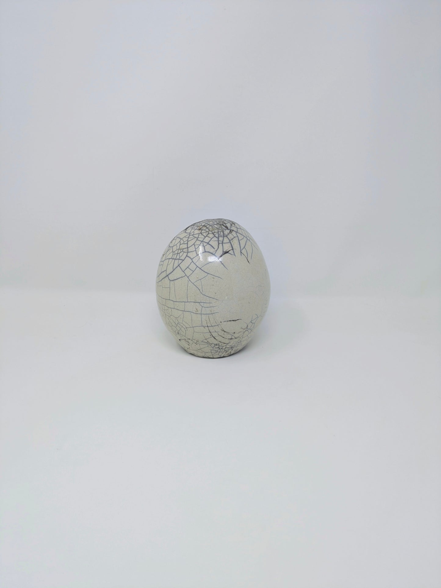 Stunning Raku-Fired Studio Art Egg Sculpture