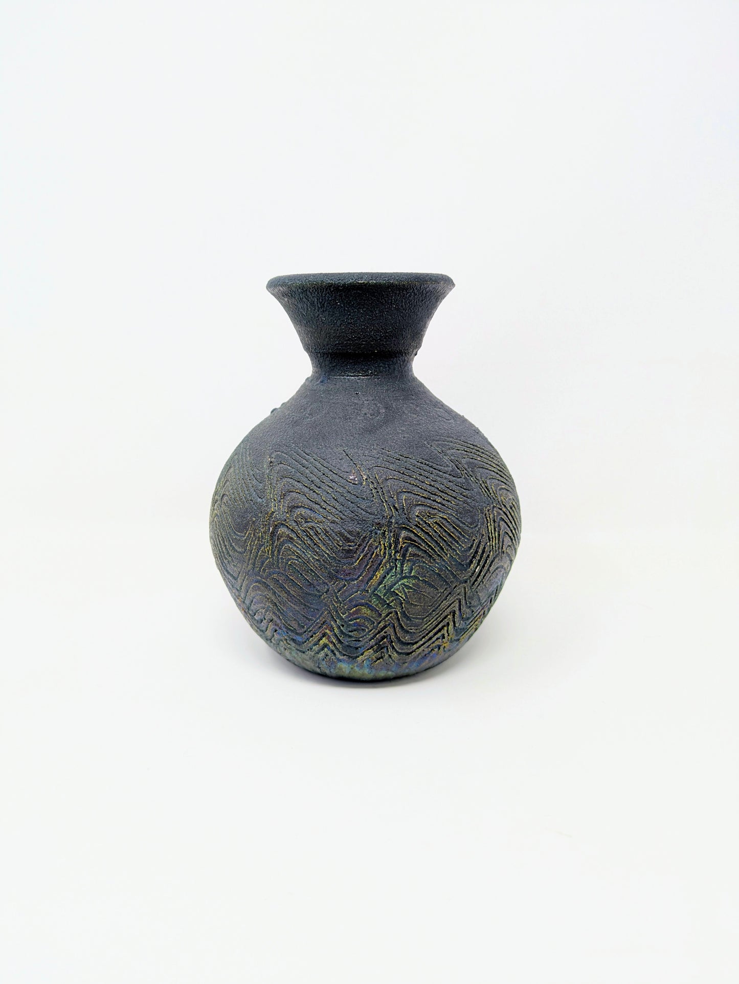 Vintage American Raku Pottery Vase: Signed Maui