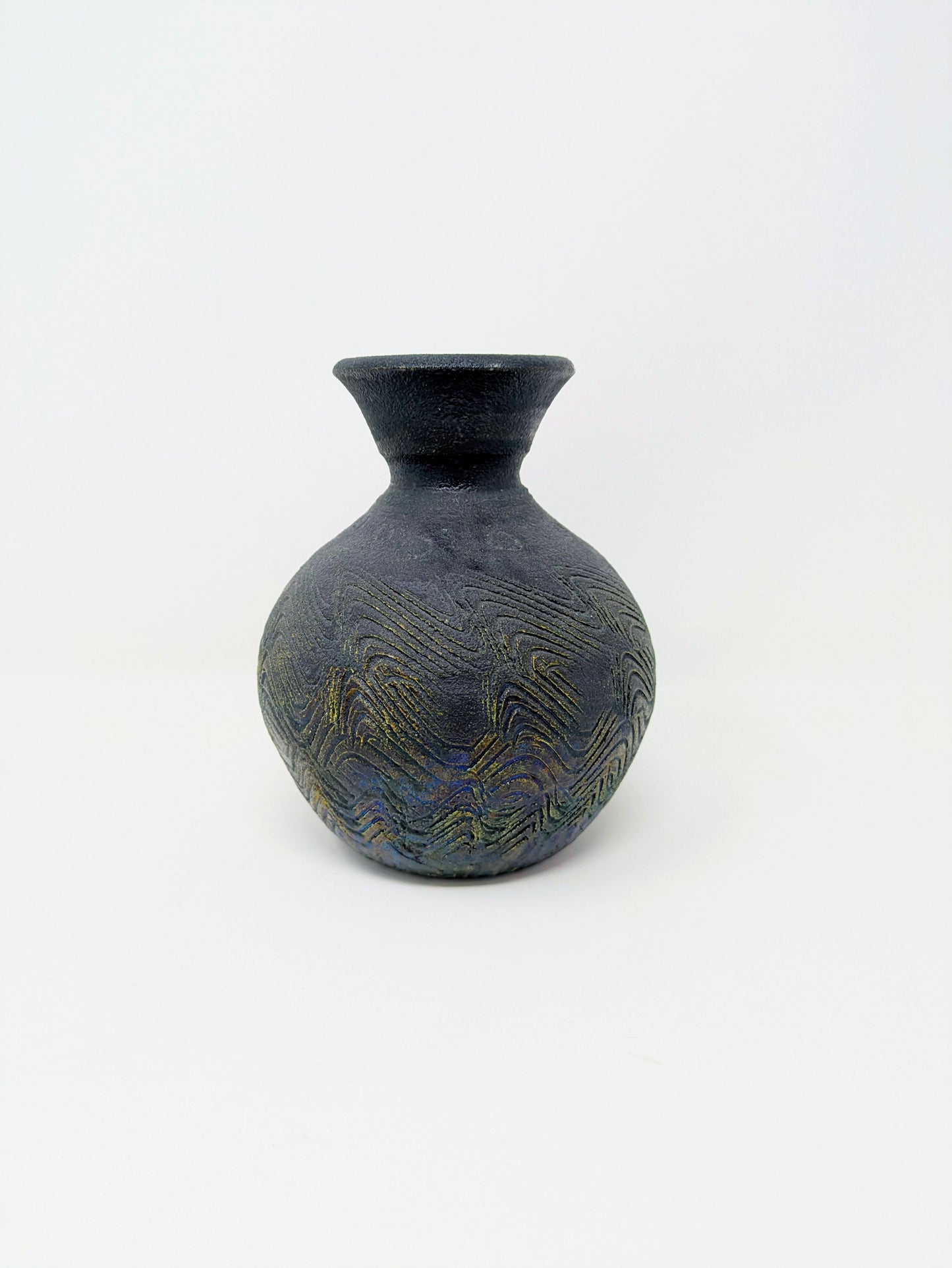 Vintage American Raku Pottery Vase: Signed Maui