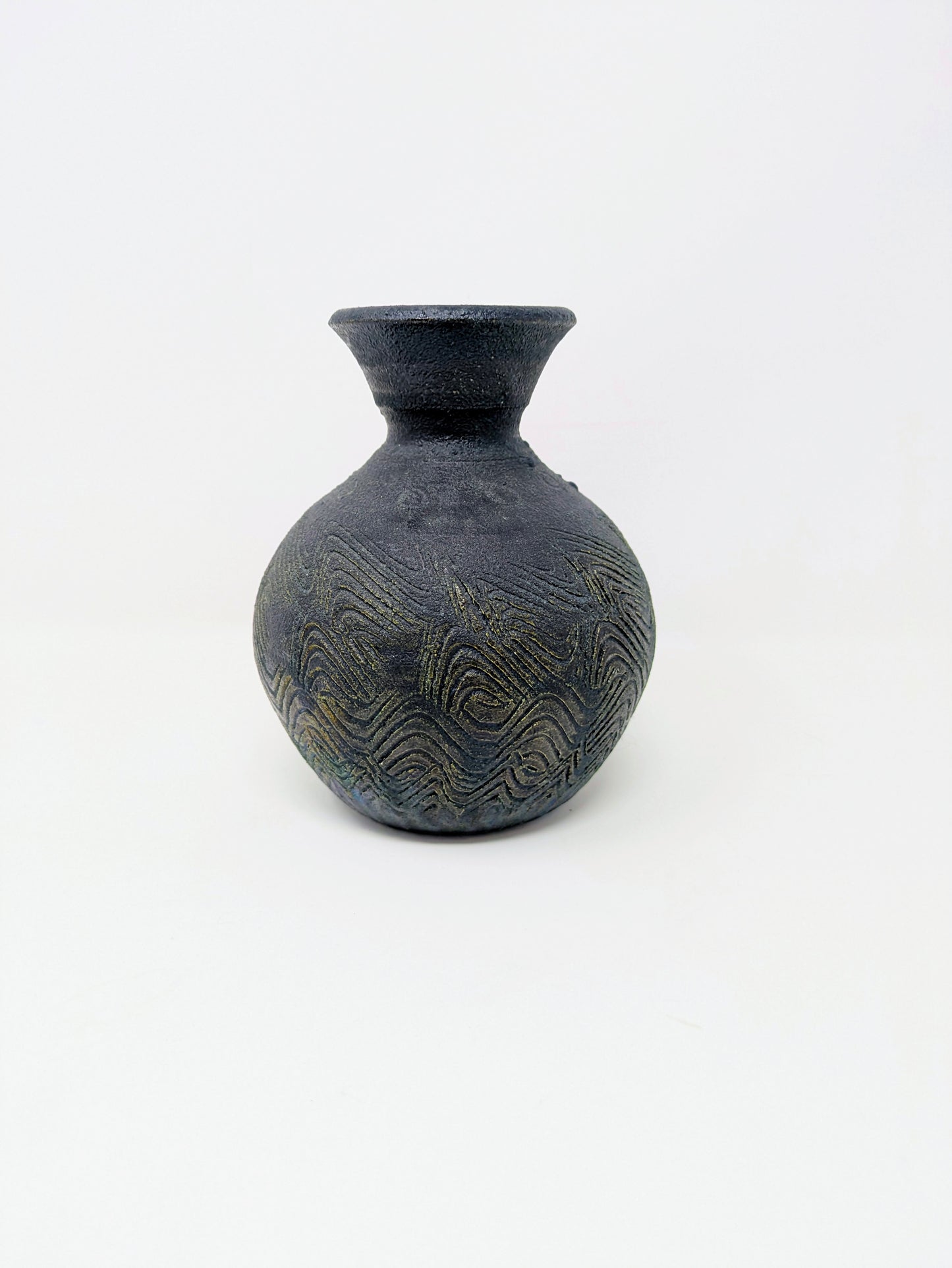 Vintage American Raku Pottery Vase: Signed Maui