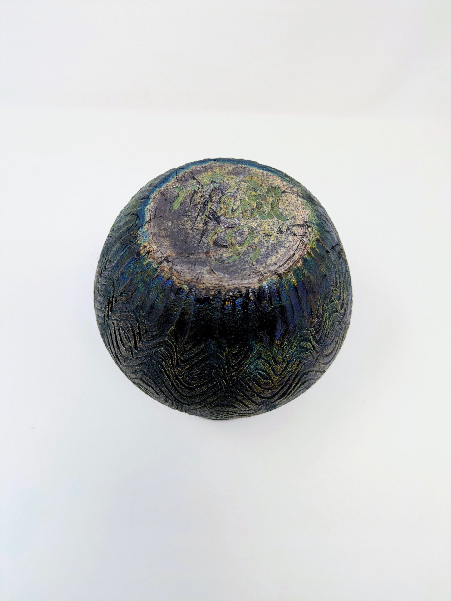 Vintage American Raku Pottery Vase: Signed Maui