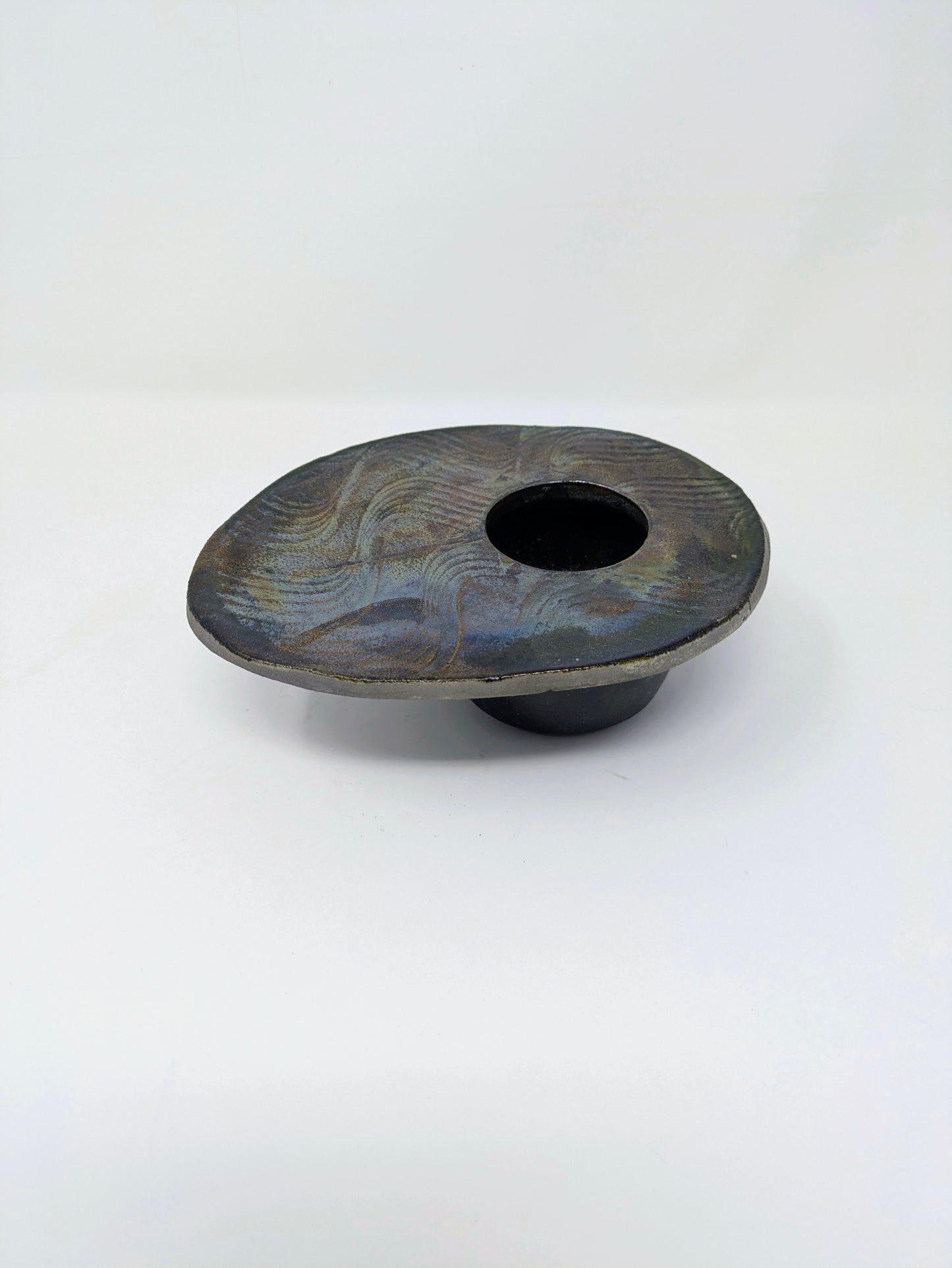 Vintage Signed Japanese Raku-Fired Ikebana Frog Vase