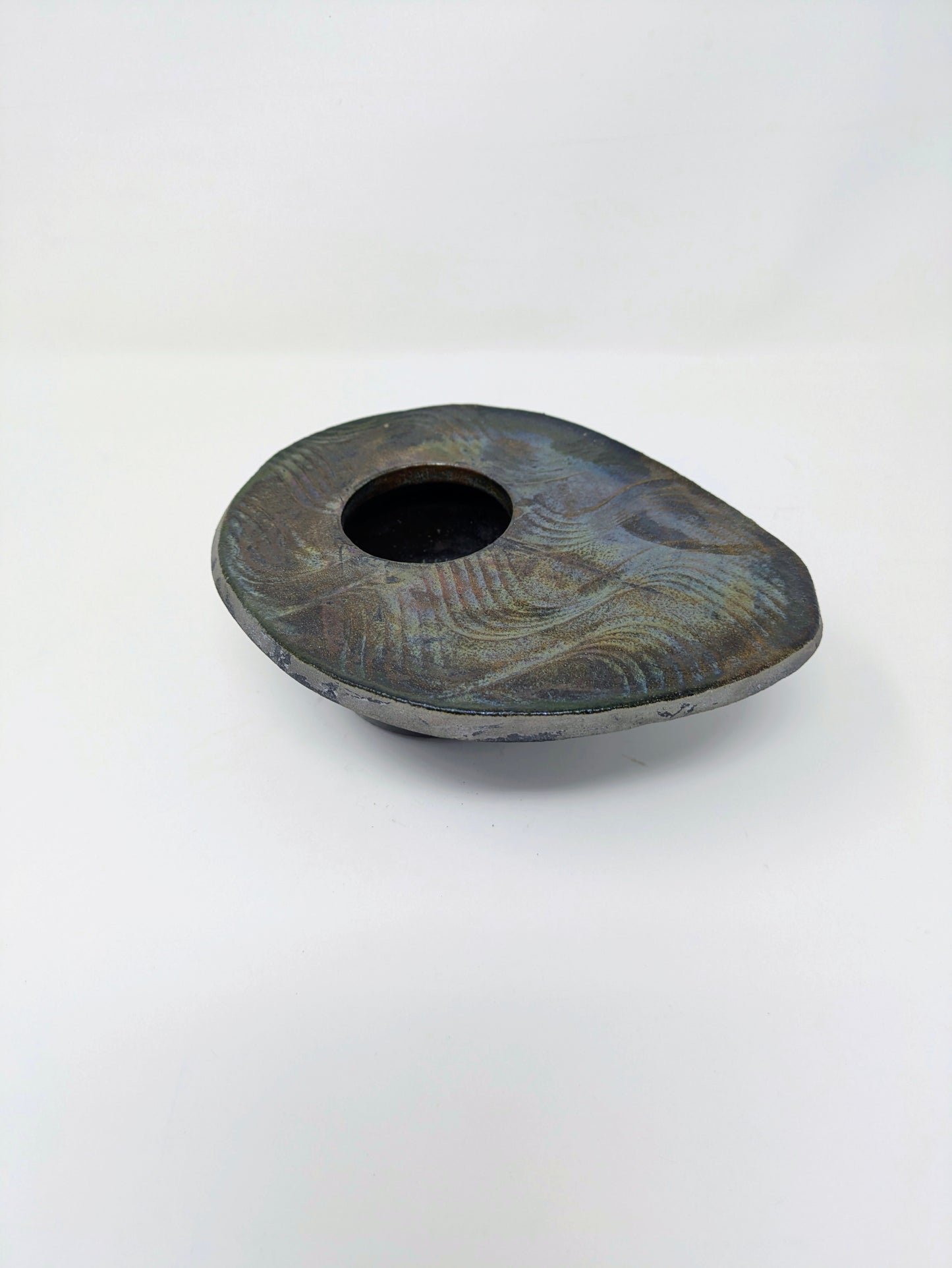 Vintage Signed Japanese Raku-Fired Ikebana Frog Vase