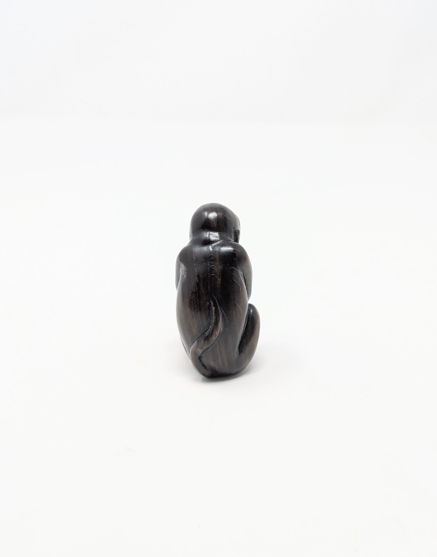 Meiji Era Japanese Signed Boxwood Monkey & Peach Netsuke