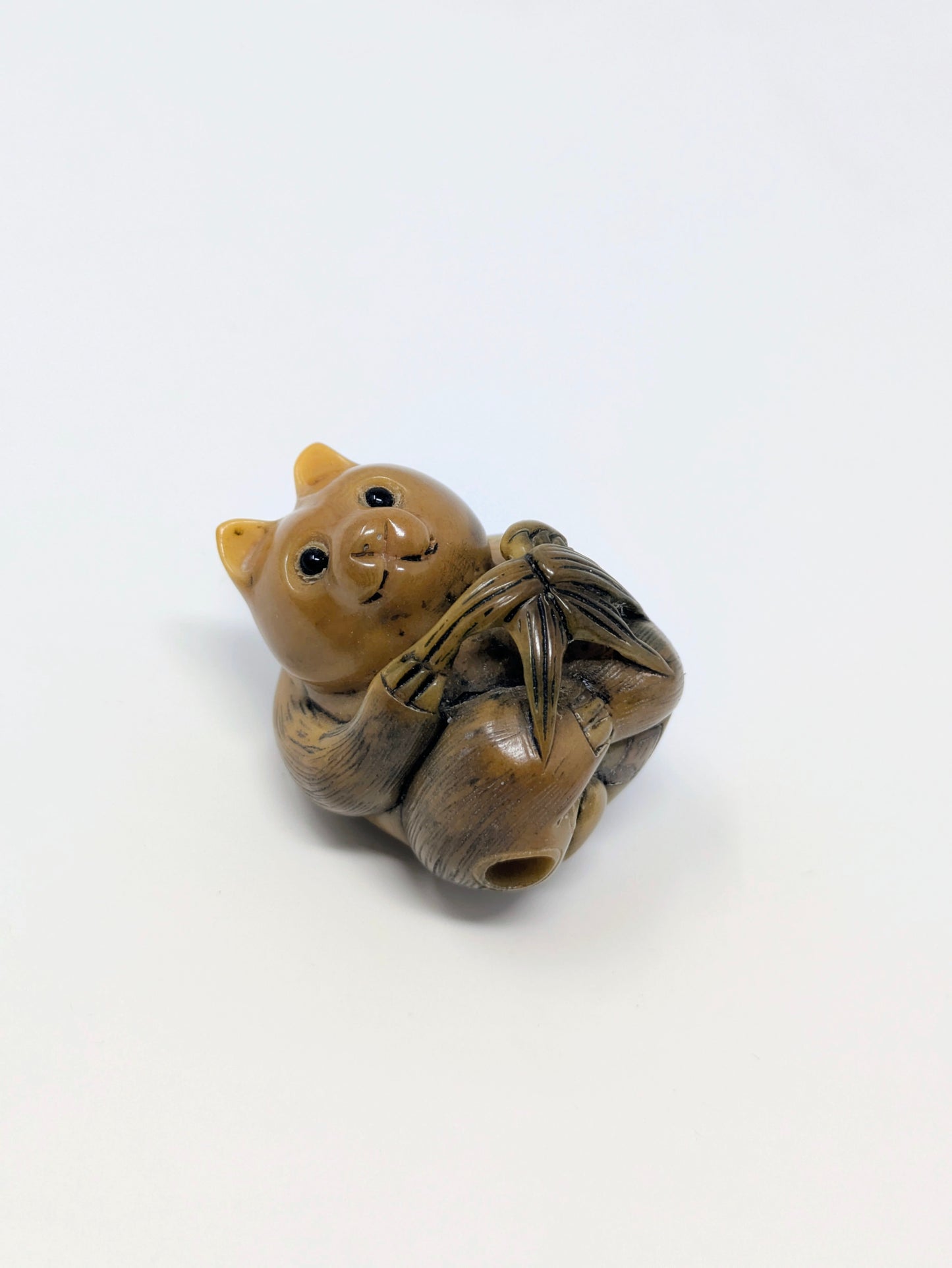 Vintage Japanese Carved & Polished Panda Netsuke