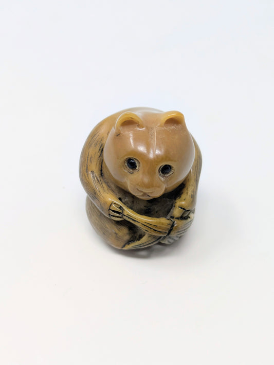 Vintage Japanese Carved & Polished Panda Netsuke