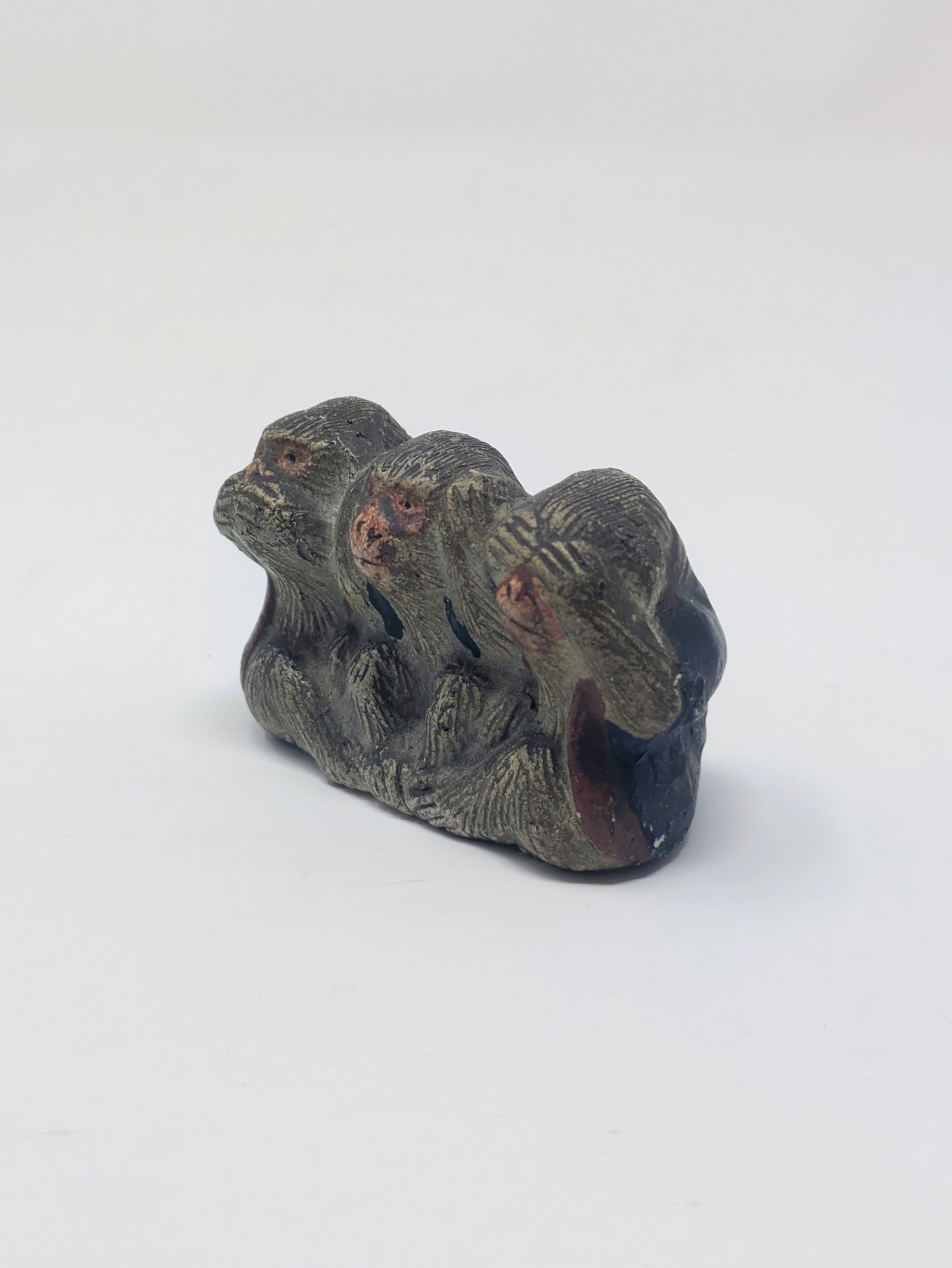 Vintage Japanese Wise Monkey Figurine: Hear/Speak/See No Evil