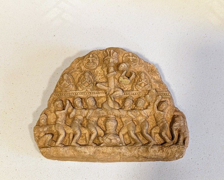 RARE Vintage Sandstone Hindu Wall Sculptures (pair)