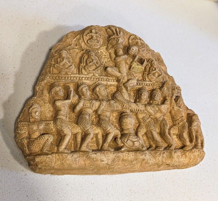 RARE Vintage Sandstone Hindu Wall Sculptures (pair)